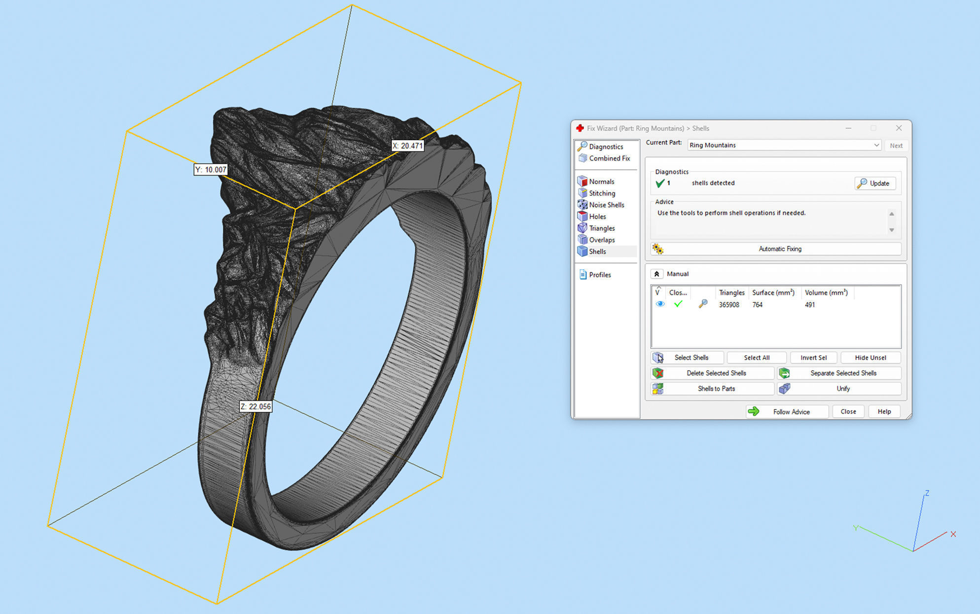 Mountains Ring 3D print model_11