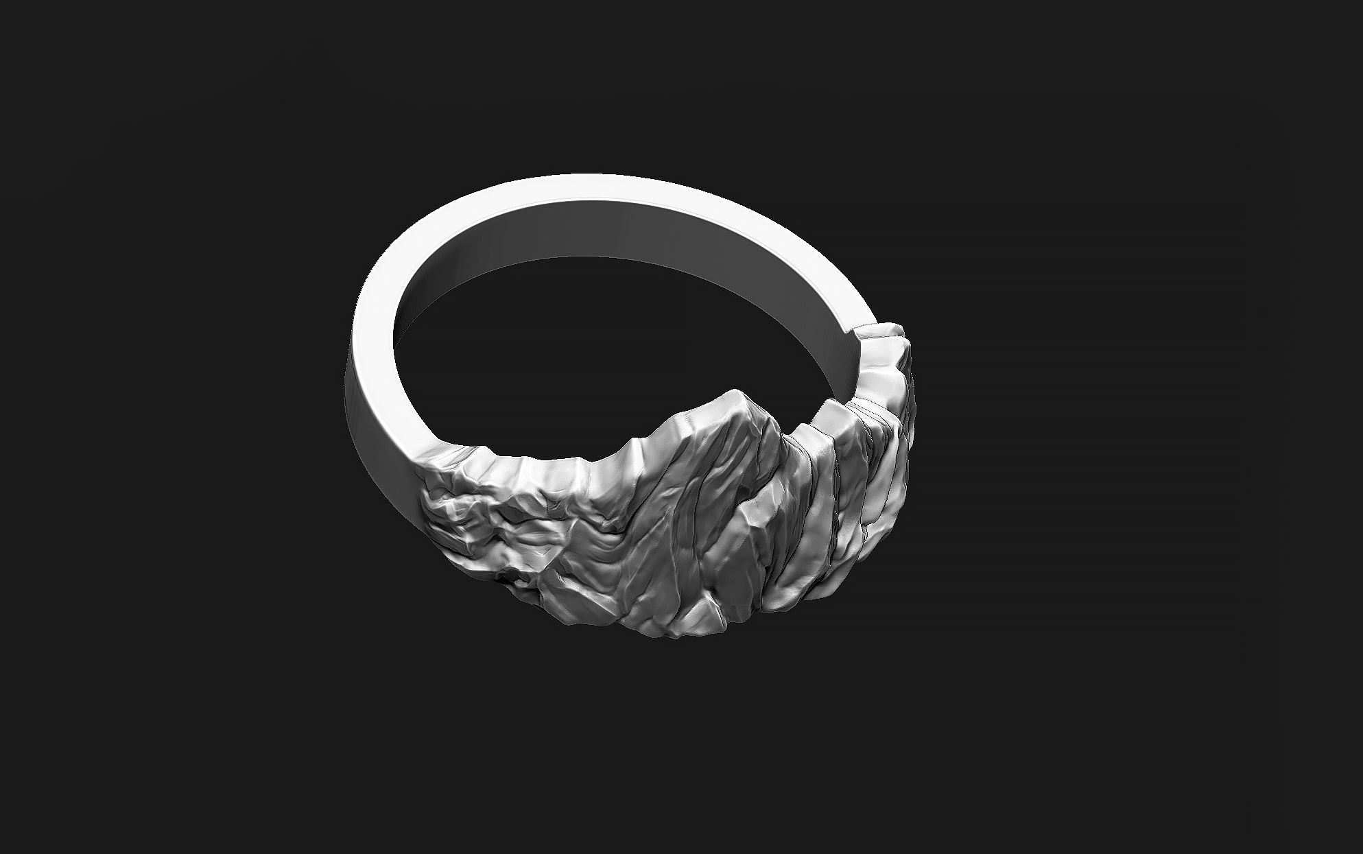 Mountains Ring 3D print model_8