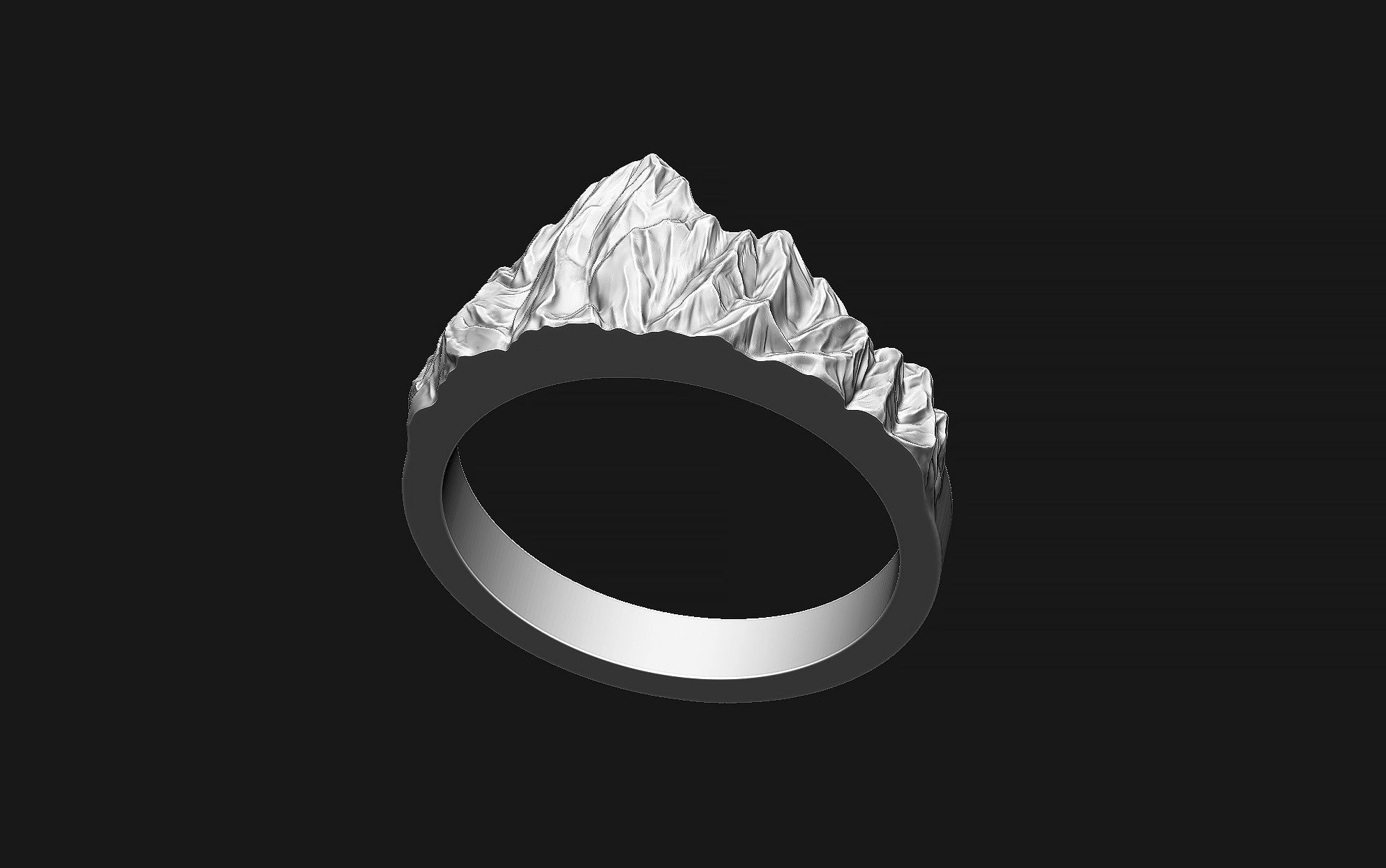 Mountains Ring 3D print model_5