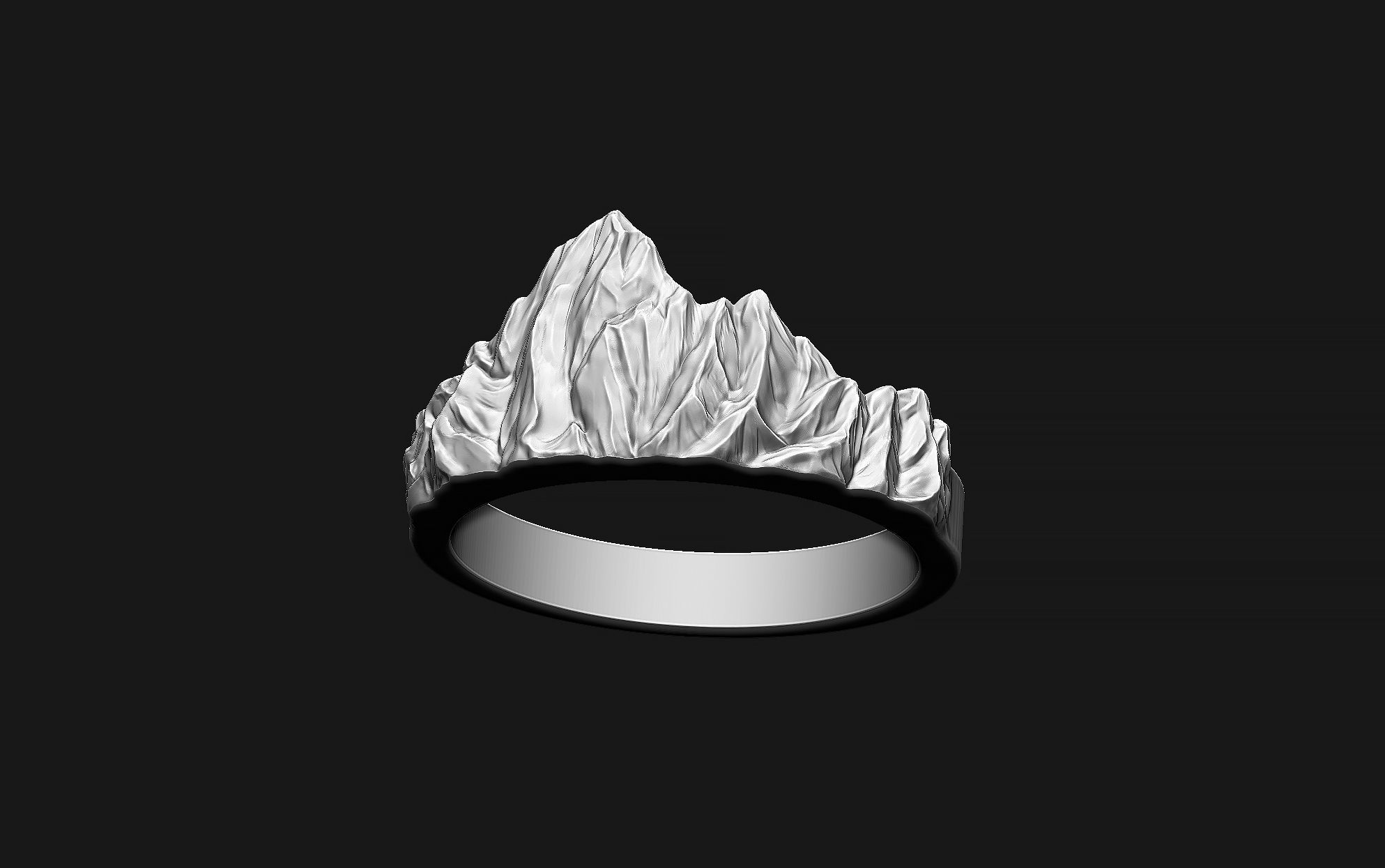Mountains Ring 3D print model_3
