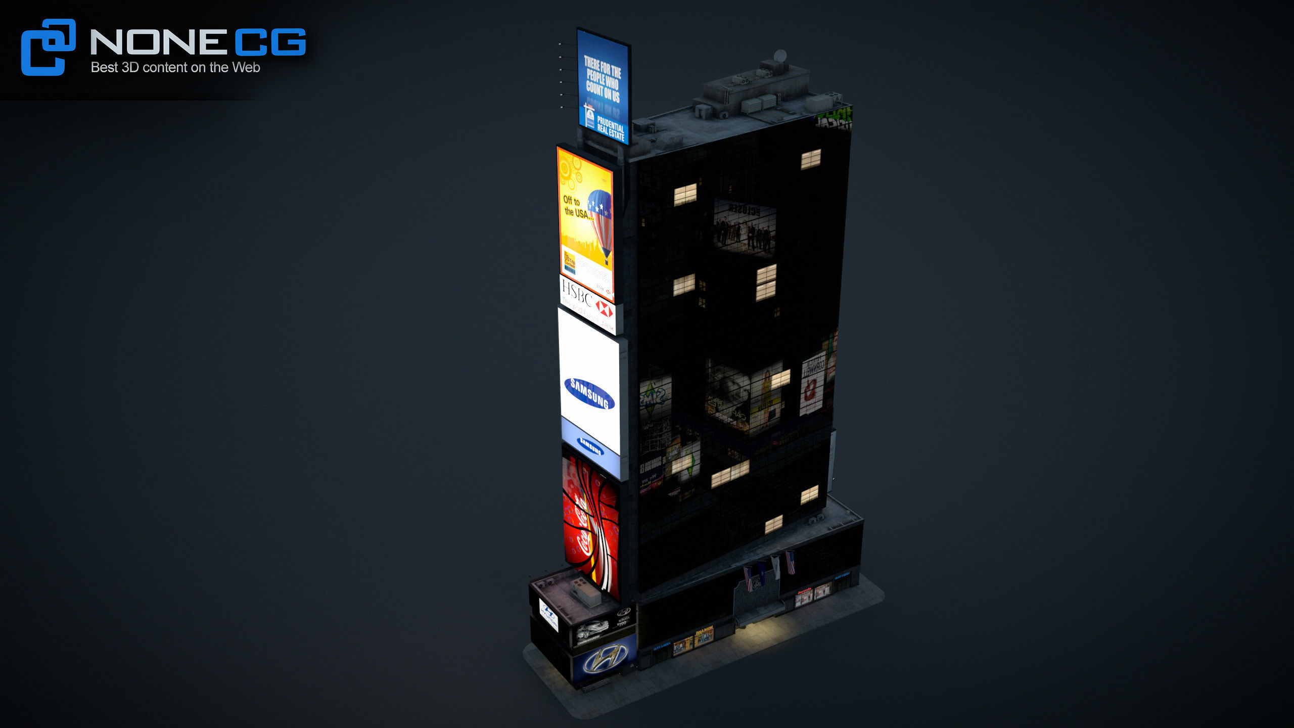 NYC Building Ramada Renaissance Low-poly 3D model_16