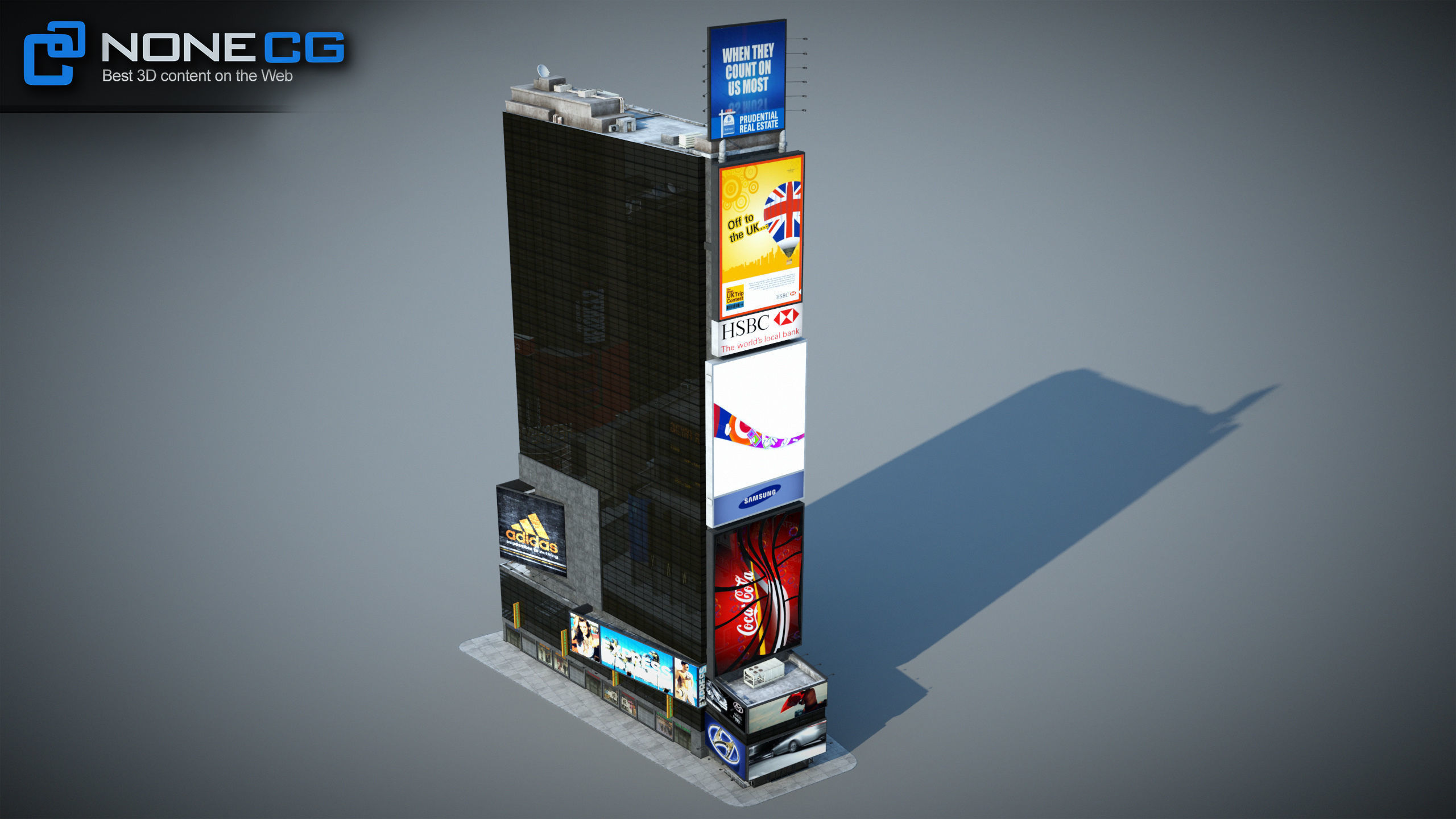 NYC Building Ramada Renaissance Low-poly 3D model_9