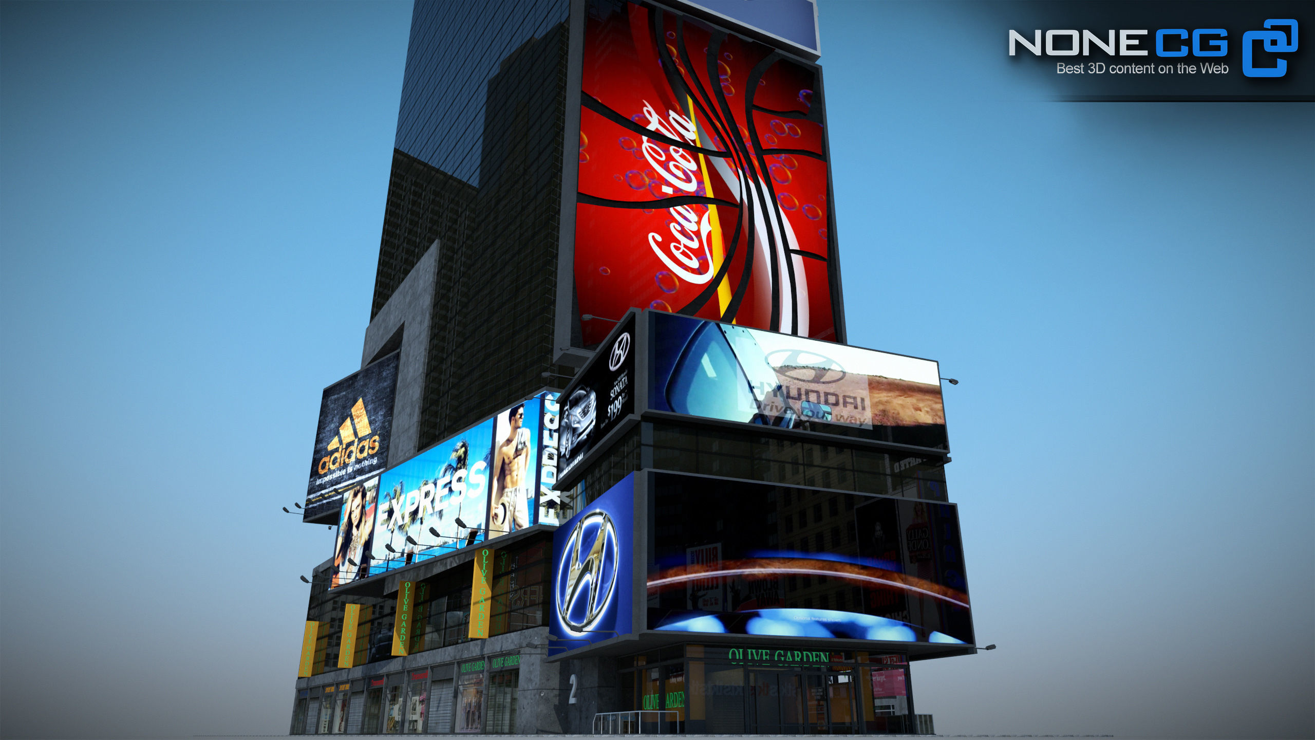 NYC Building Ramada Renaissance Low-poly 3D model_23