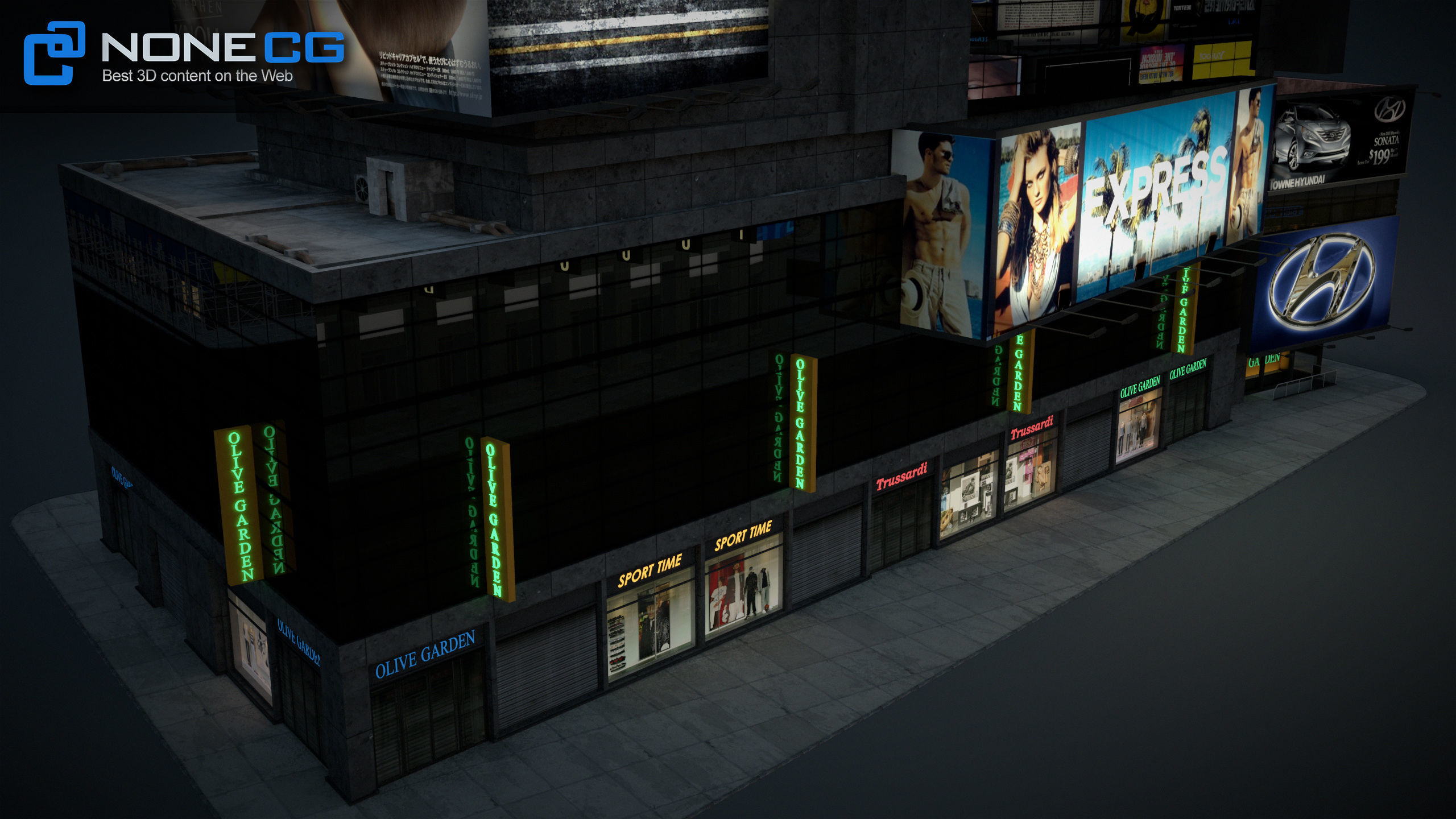 NYC Building Ramada Renaissance Low-poly 3D model_8