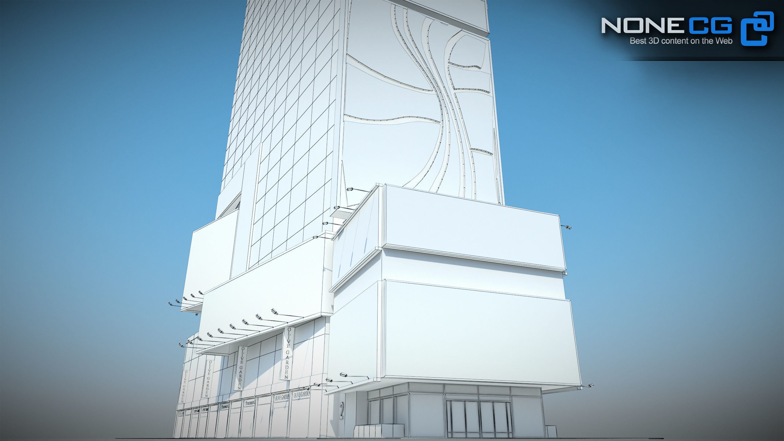 NYC Building Ramada Renaissance Low-poly 3D model_25