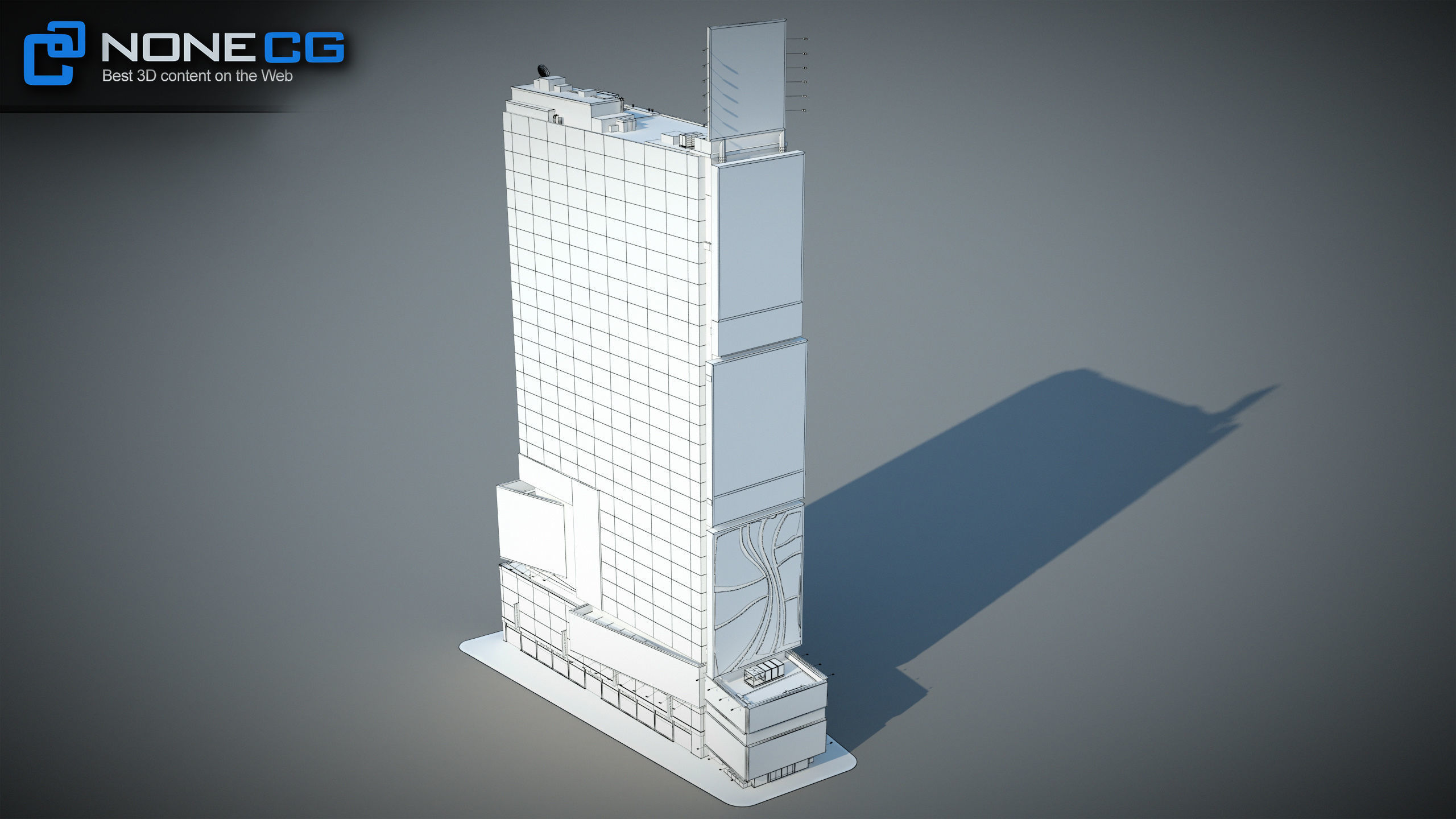 NYC Building Ramada Renaissance Low-poly 3D model_11