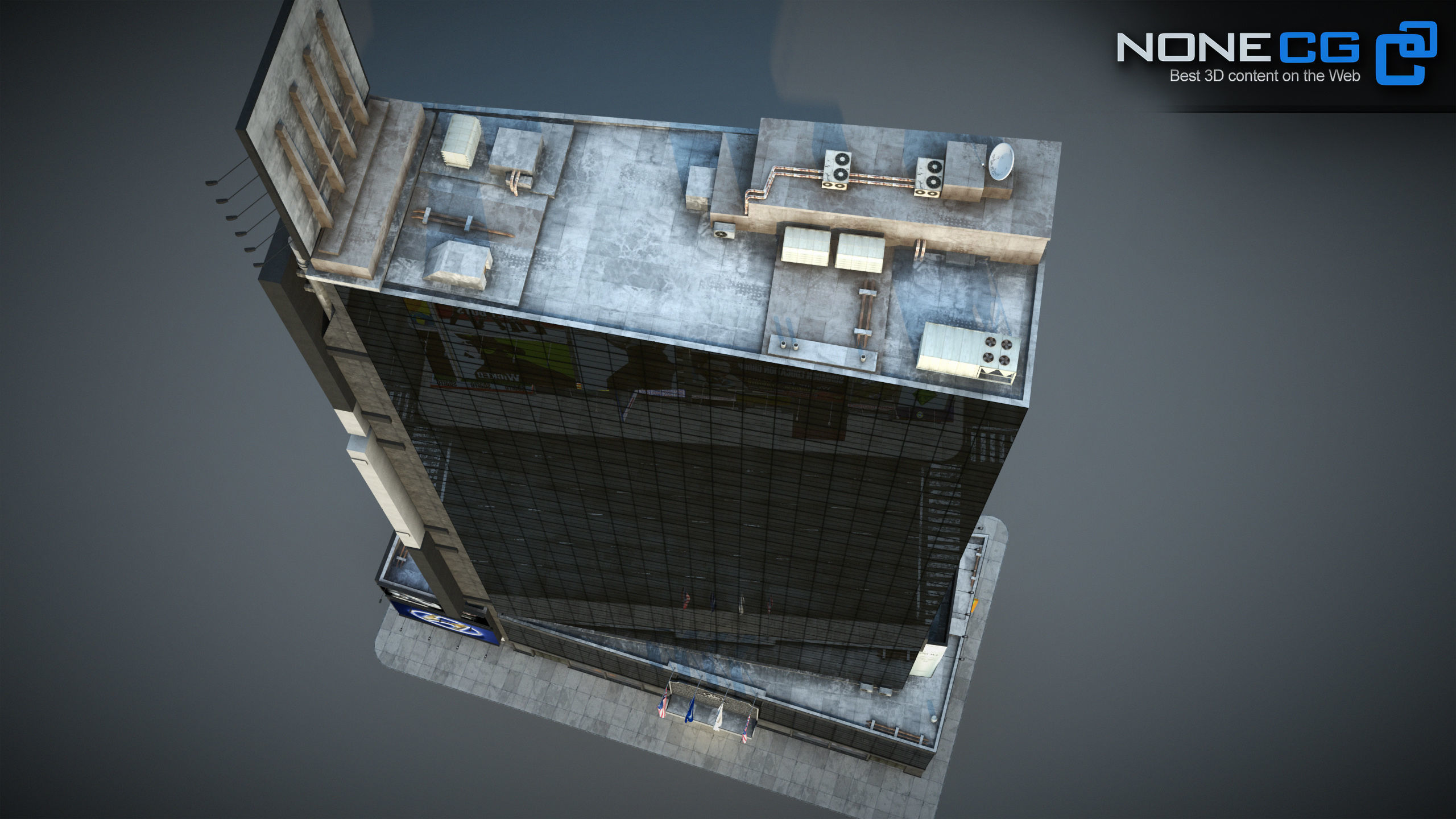NYC Building Ramada Renaissance Low-poly 3D model_14