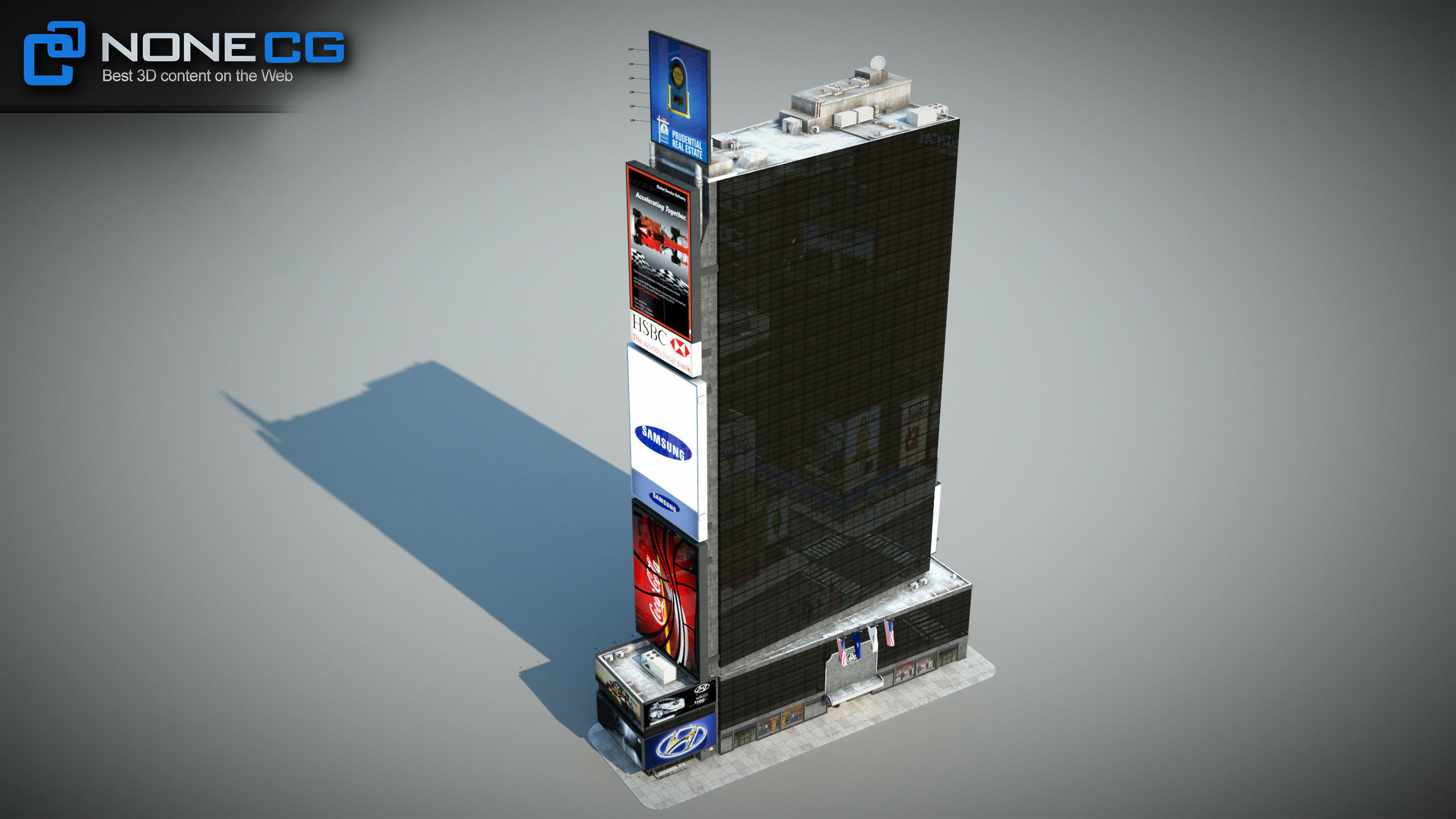 NYC Building Ramada Renaissance Low-poly 3D model_15