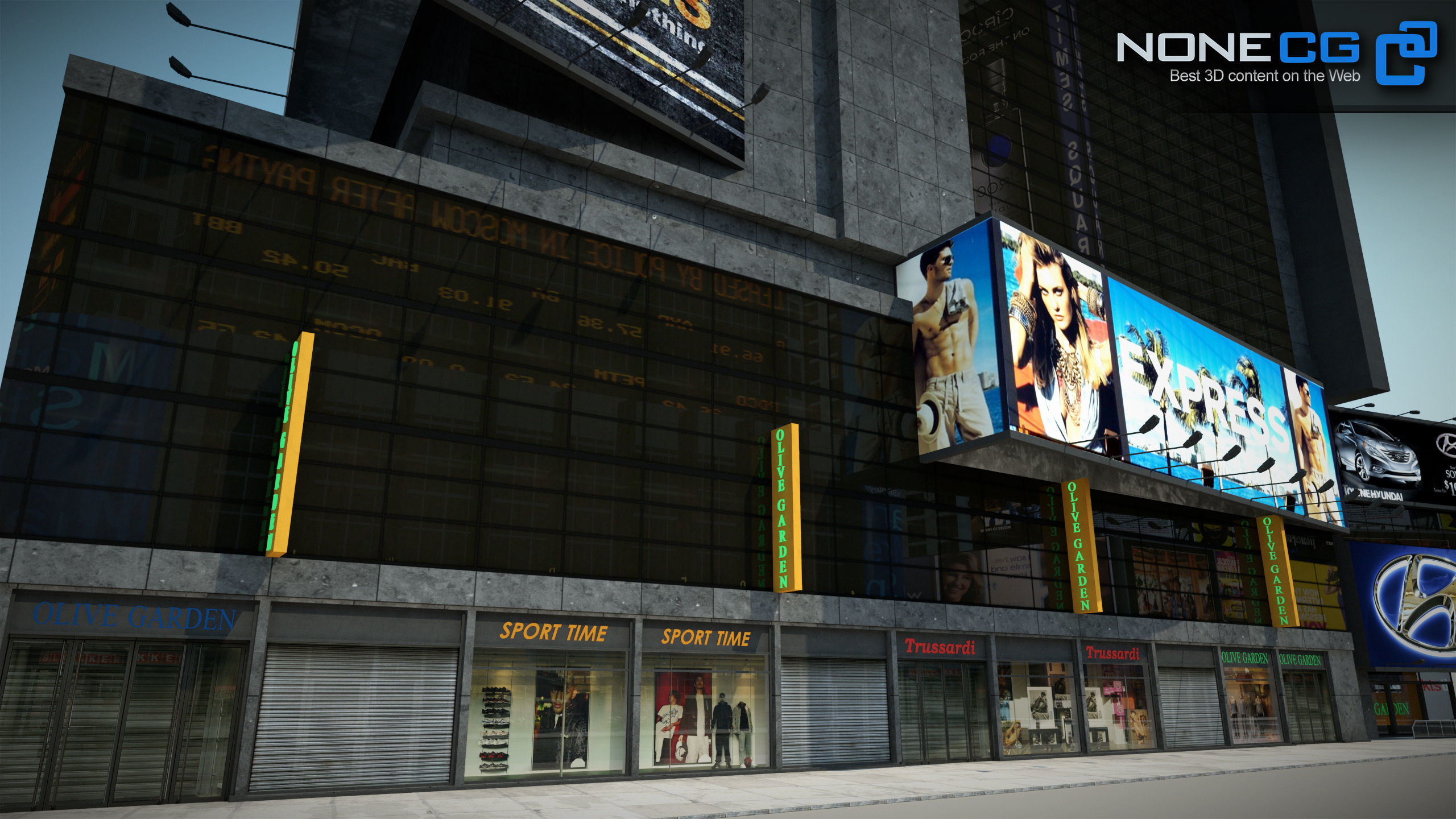 NYC Building Ramada Renaissance Low-poly 3D model_20