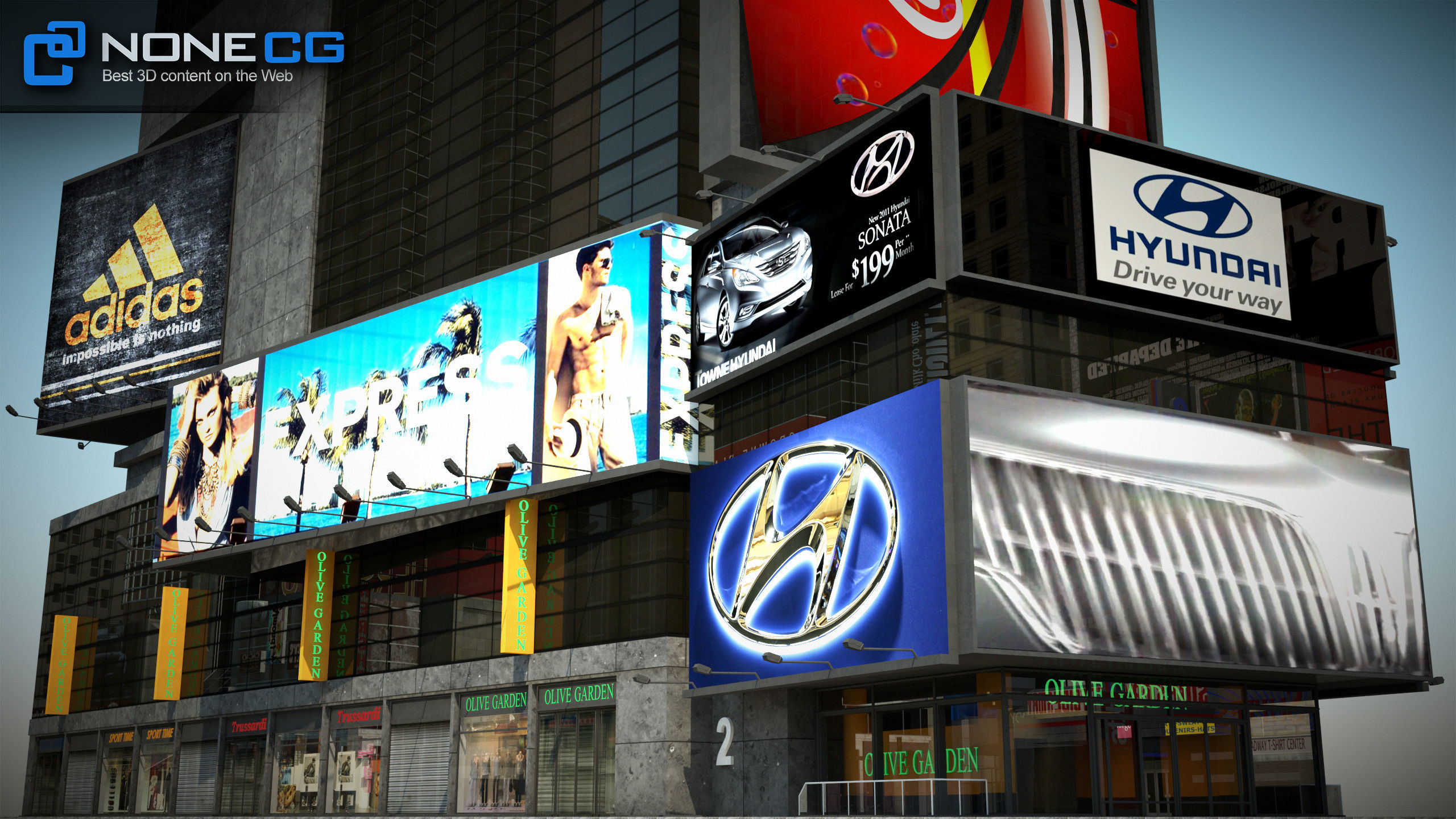 NYC Building Ramada Renaissance Low-poly 3D model_1
