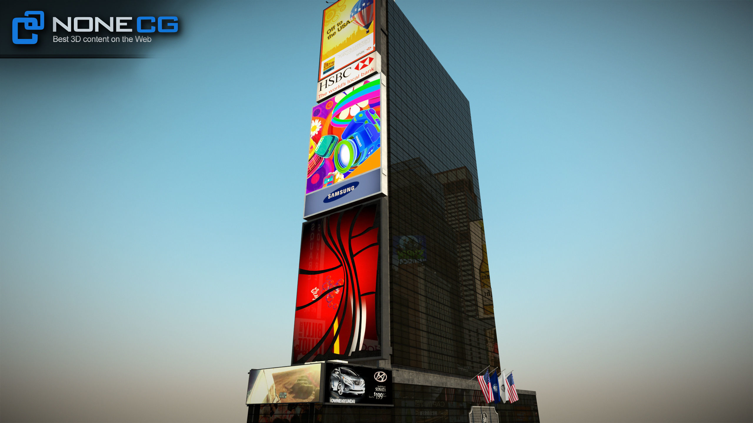 NYC Building Ramada Renaissance Low-poly 3D model_28