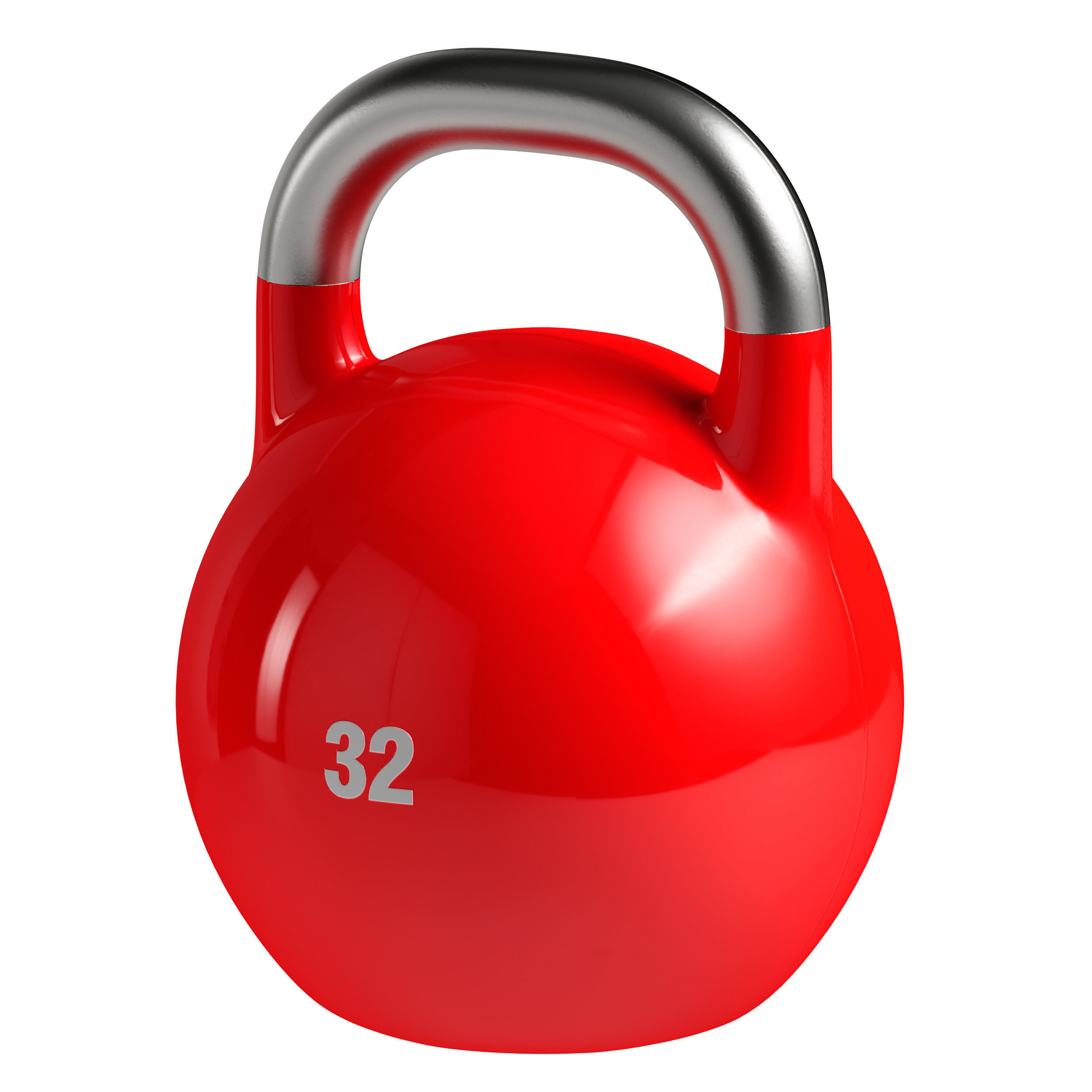 Kettlebell - set body fitness orange 3D model_10