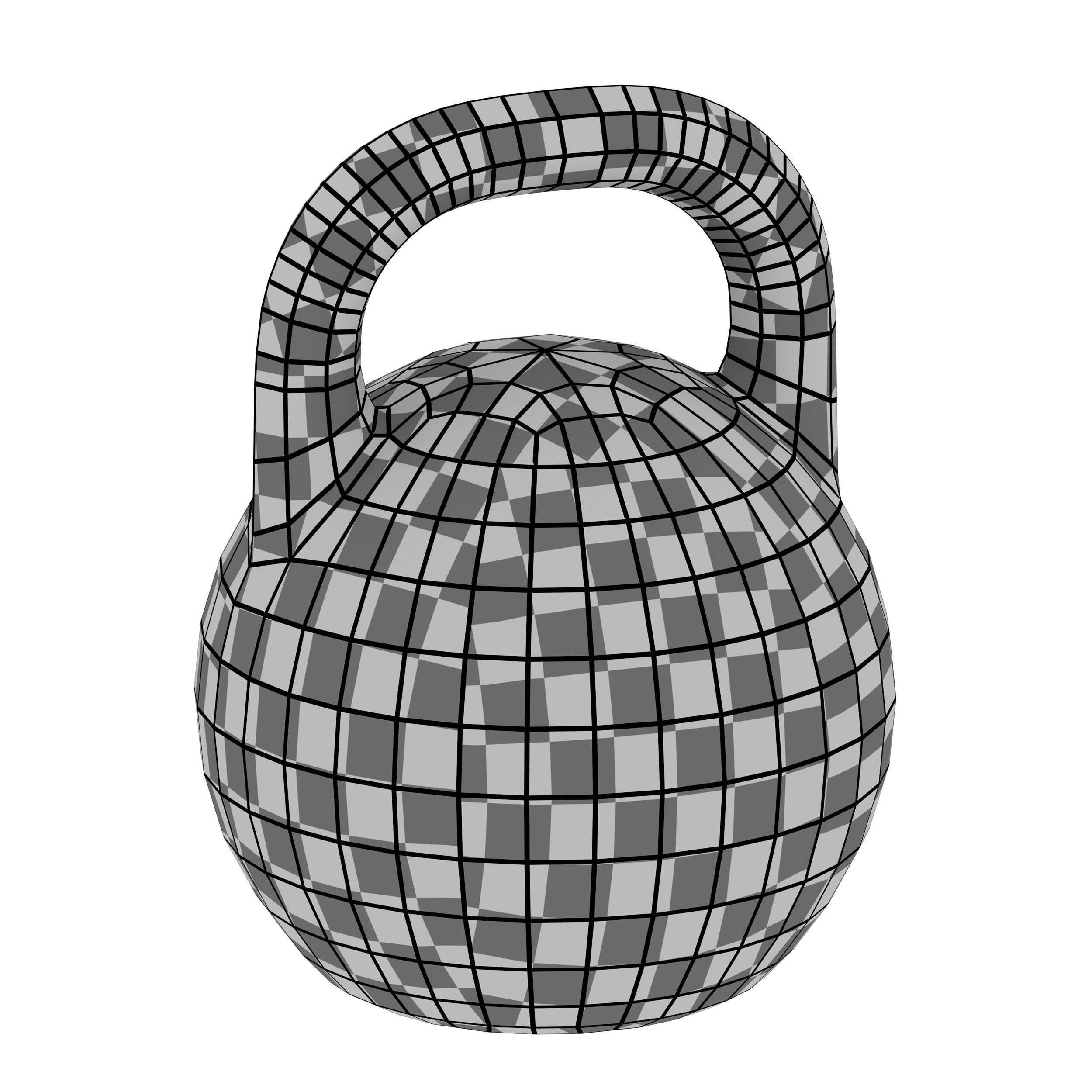 Kettlebell - set body fitness orange 3D model_11