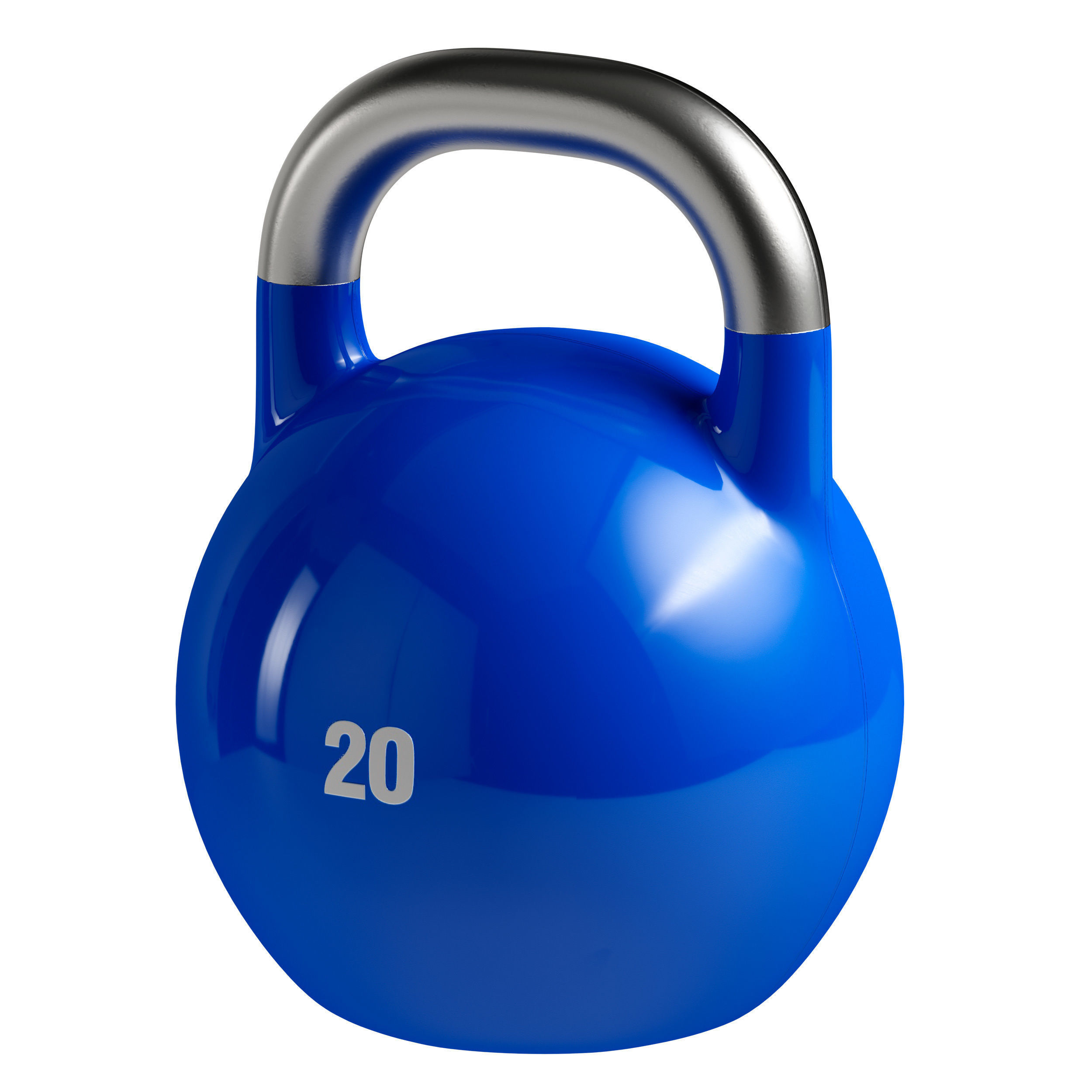 Kettlebell - set body fitness orange 3D model_8
