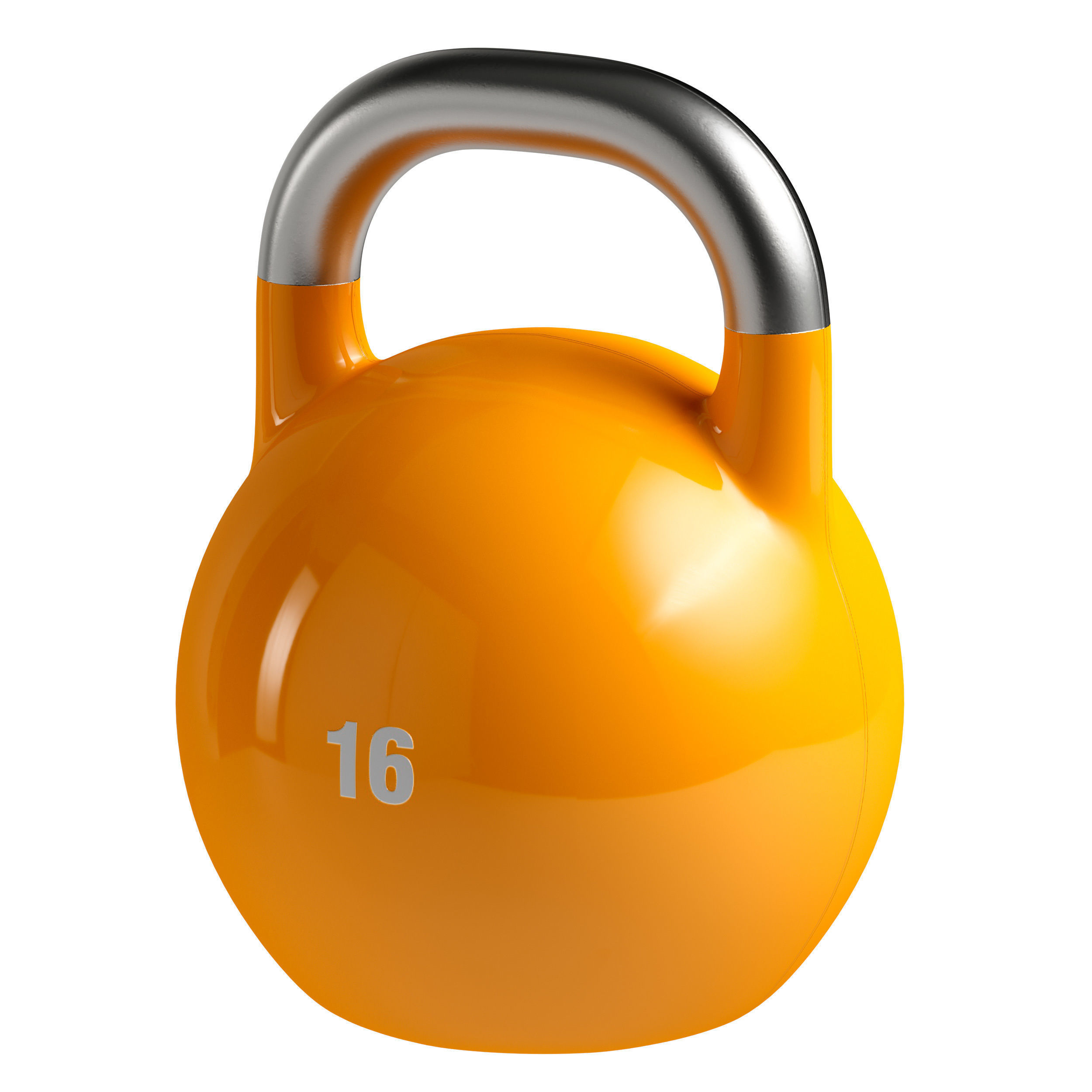 Kettlebell - set body fitness orange 3D model_7