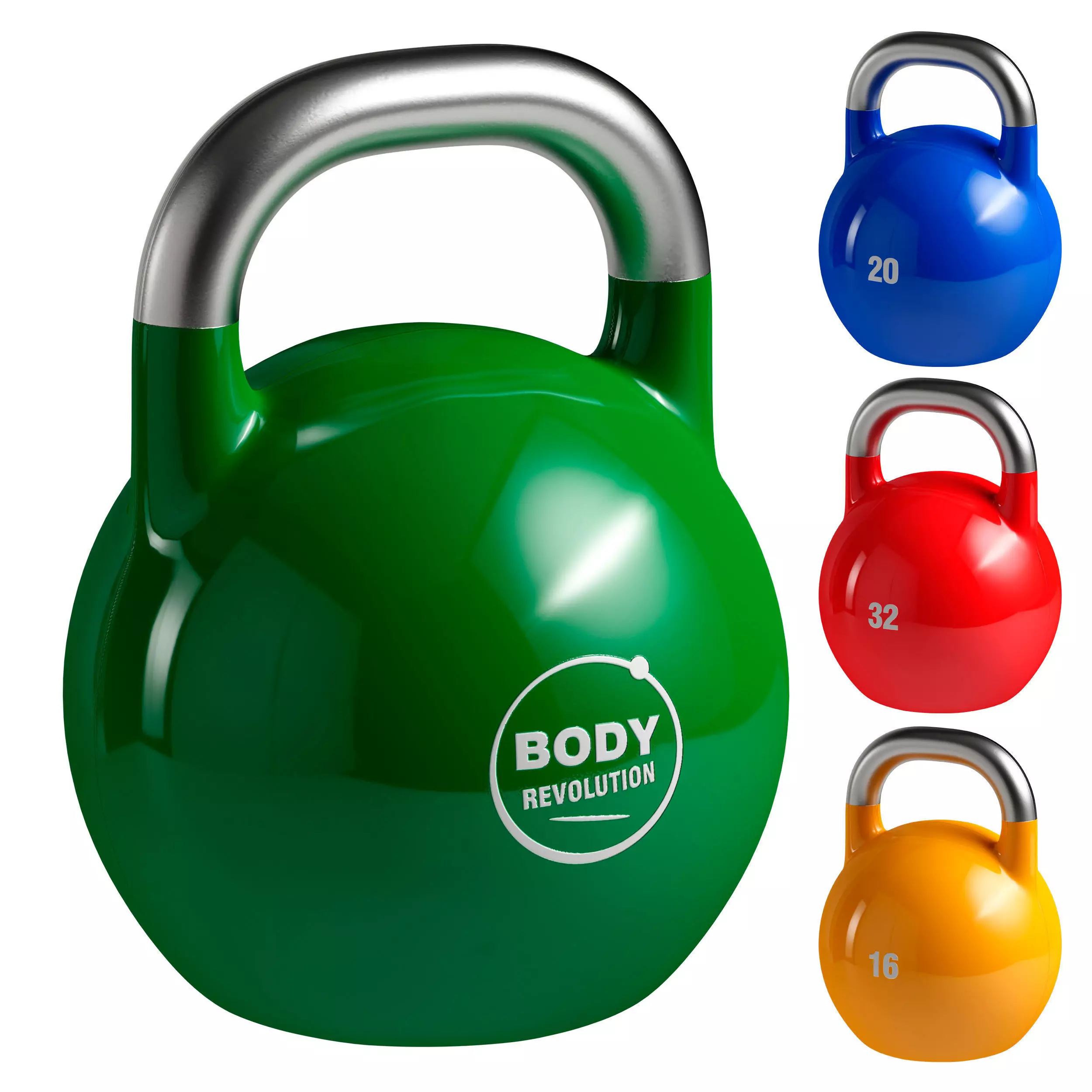Kettlebell - set body fitness orange 3D model_0