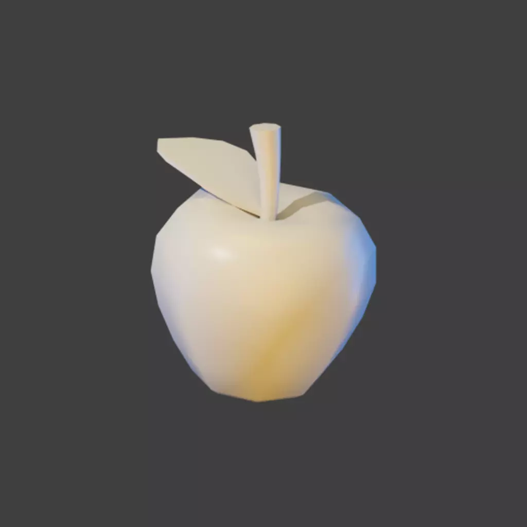 Red Apple Low-poly 3D model_2