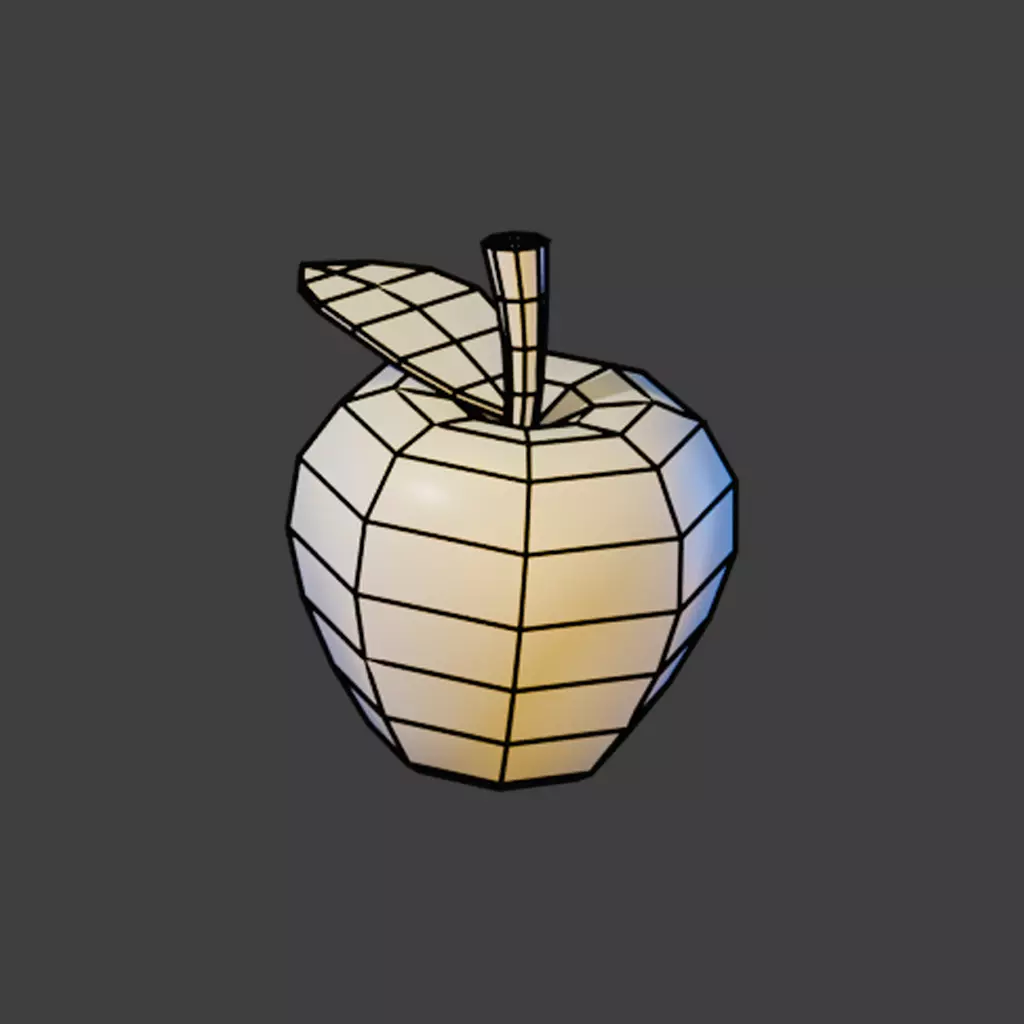  Red Apple Low-poly 3D model_3