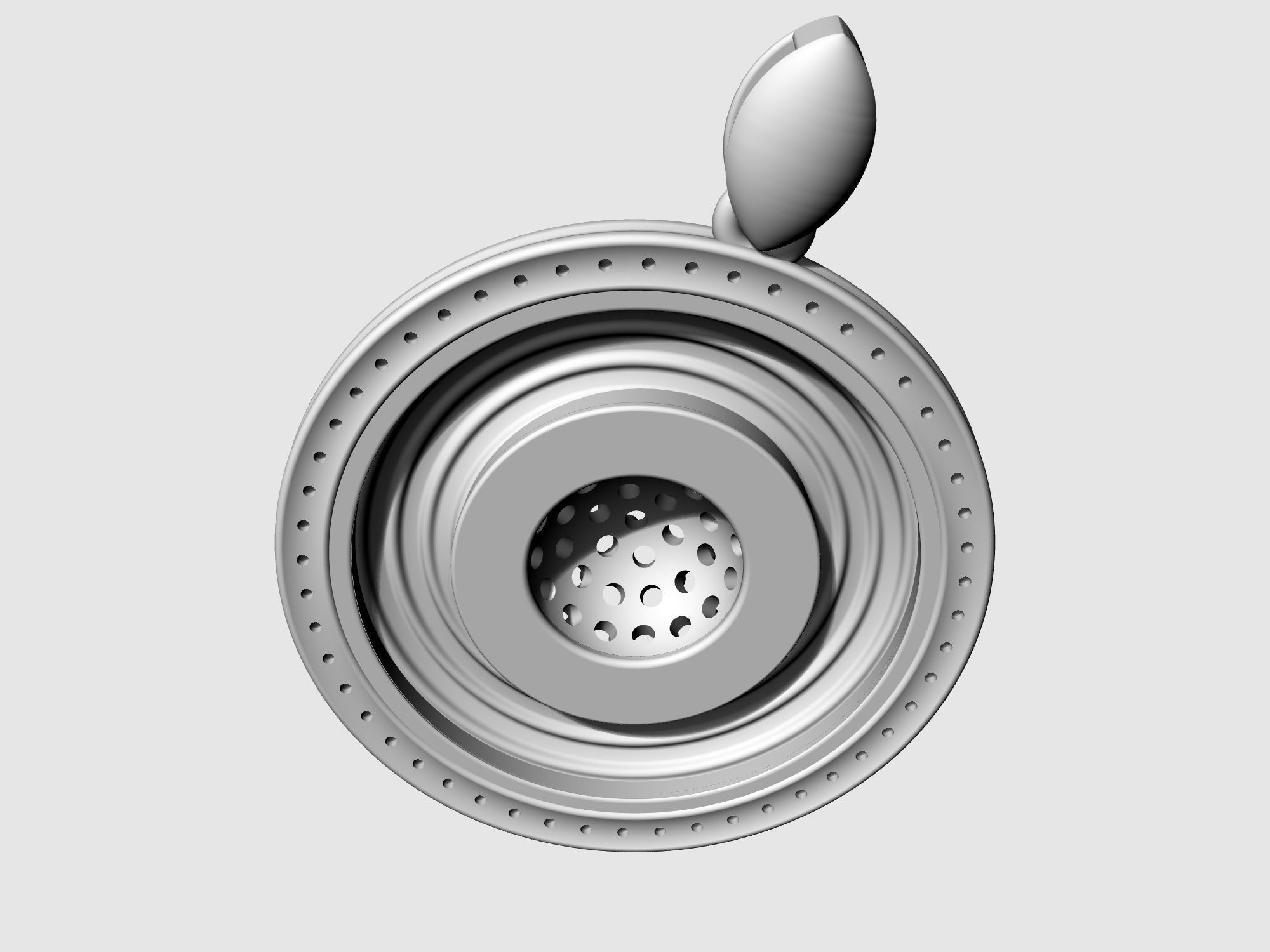 Swirl with central ball of gems pendant 3D print model_9