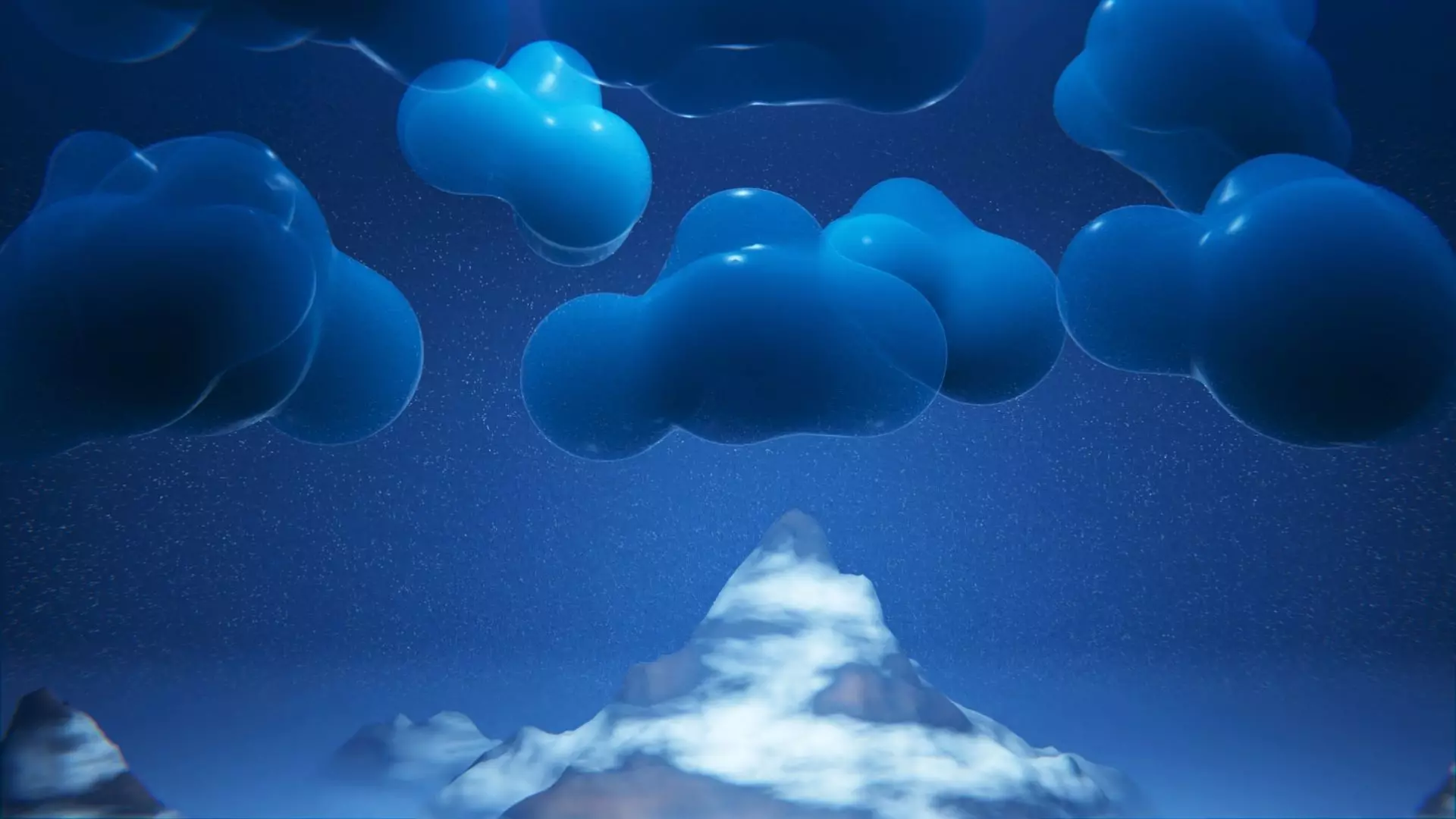 Candy Clouds and Mountains Free low-poly 3D model