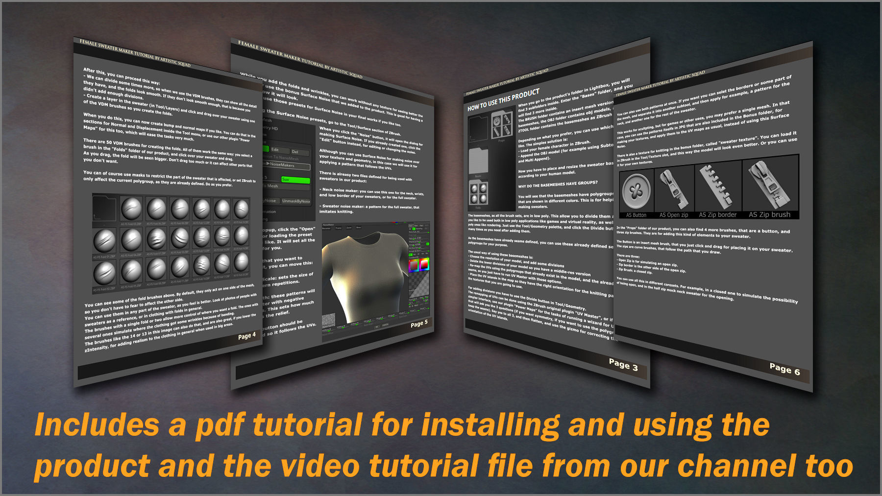 Female Sweater Maker VDM Brushes Basemesh and more 3D model_12