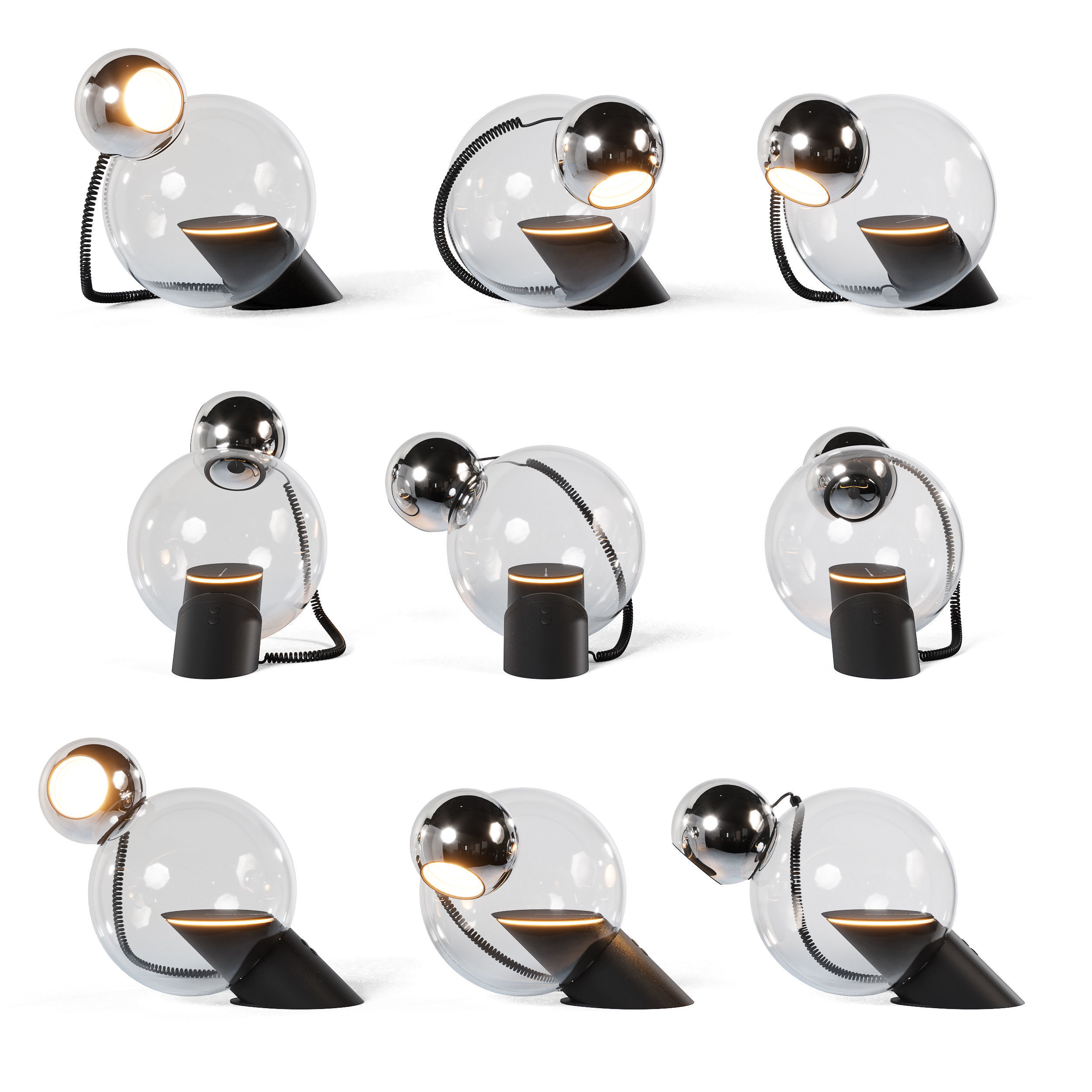 Table lamp Stilnovo Gravita - 1969 3D model_3