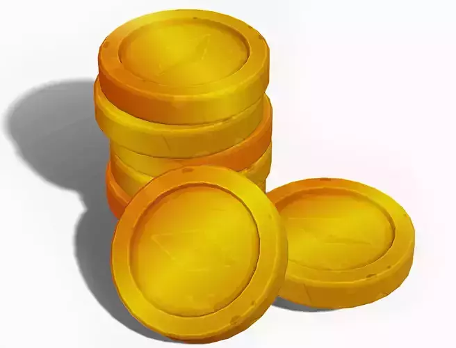 Stylized Gold Coin - PBR Game Ready