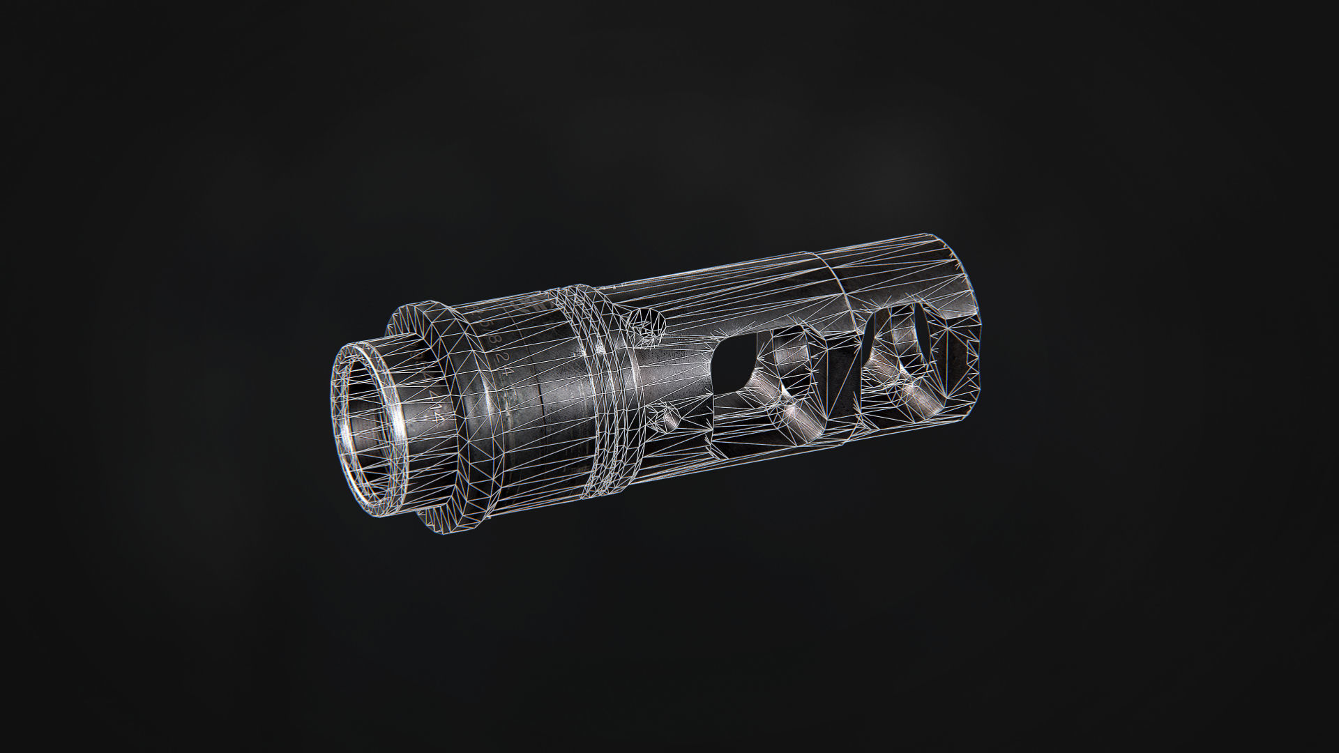 SOCOM-762 Muzzle Brake Low-poly 3D model_7