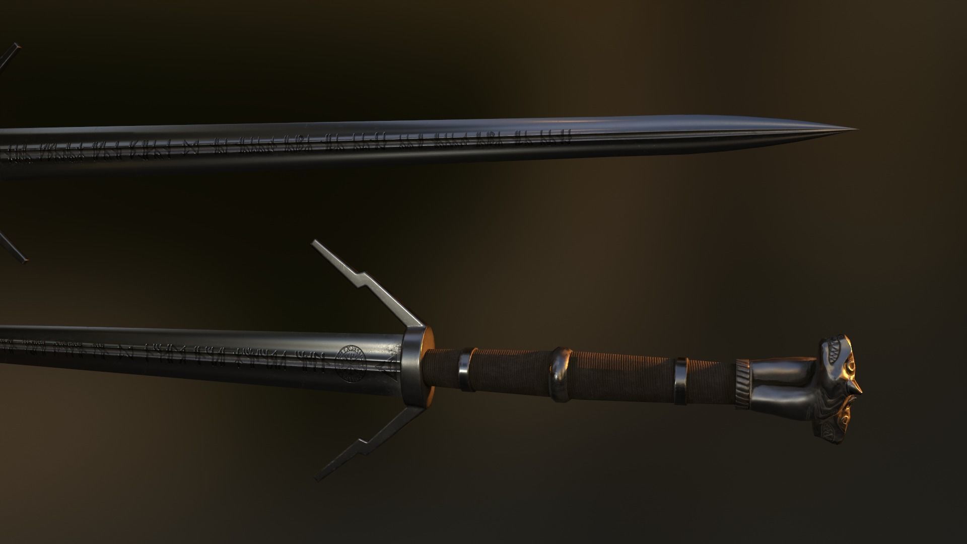 Sword of the Wolf School Low-poly 3D model_4