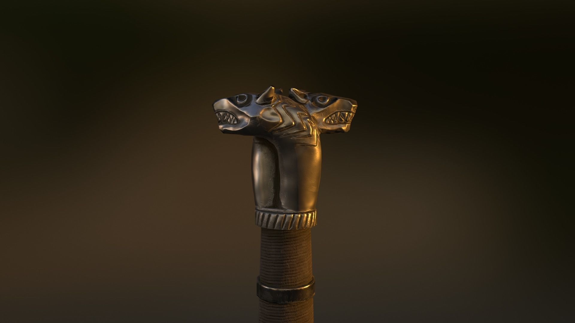 Sword of the Wolf School Low-poly 3D model_1