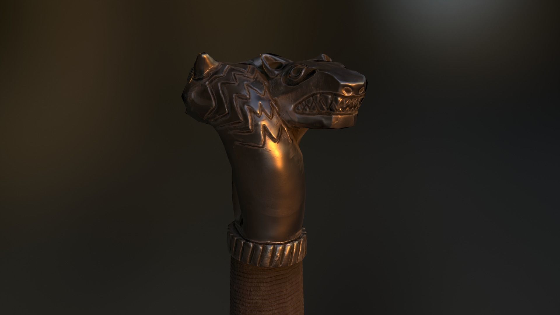 Sword of the Wolf School Low-poly 3D model_2