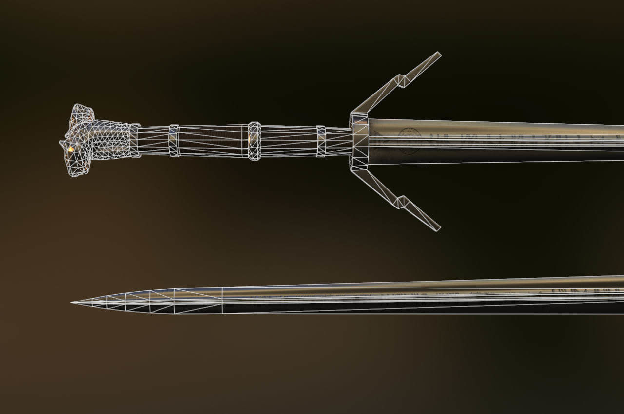 Sword of the Wolf School Low-poly 3D model_5