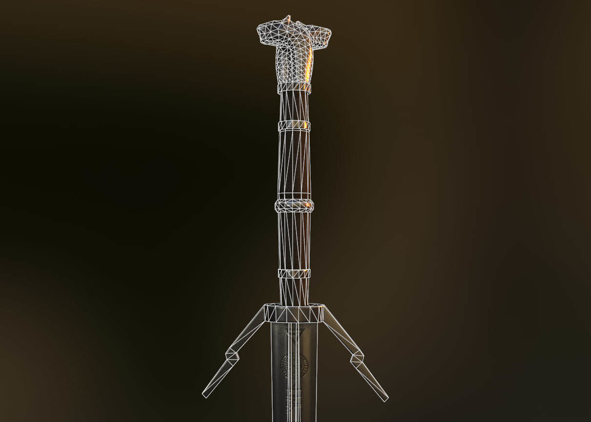 Sword of the Wolf School Low-poly 3D model_6
