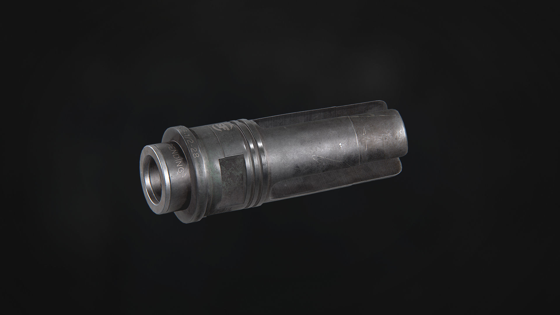 SOCOM-556 3-Prong Flash Hider Low-poly 3D model_2