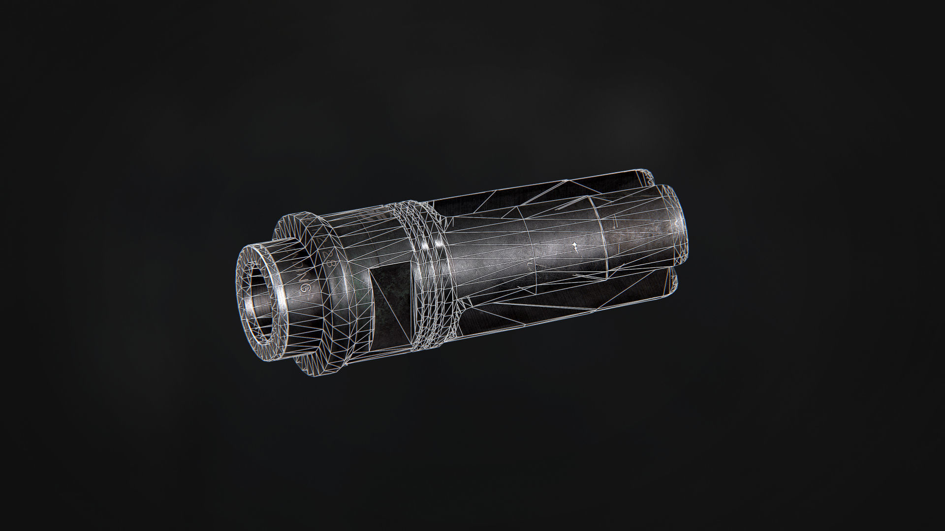 SOCOM-556 3-Prong Flash Hider Low-poly 3D model_7