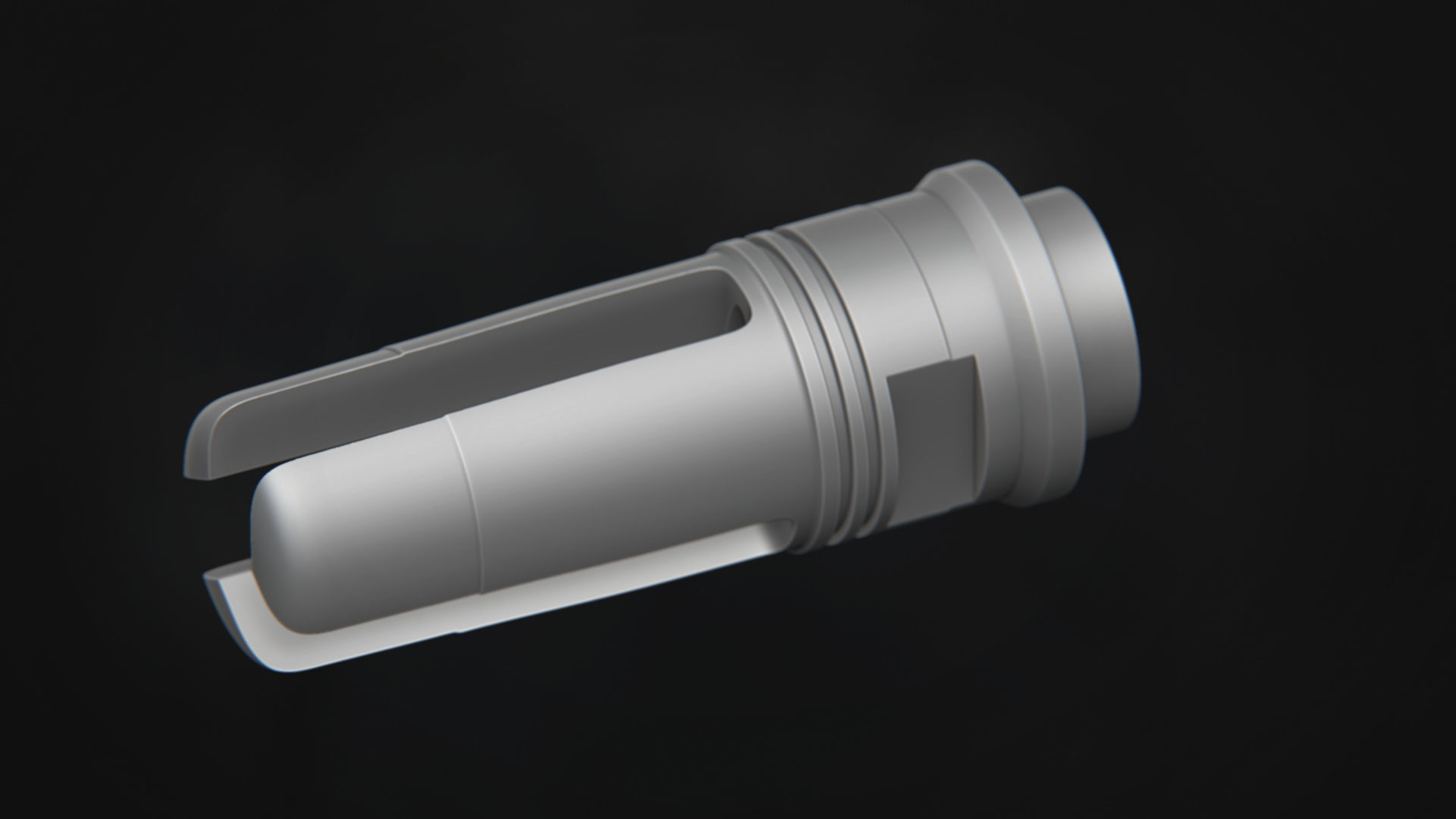 SOCOM-556 3-Prong Flash Hider Low-poly 3D model_8