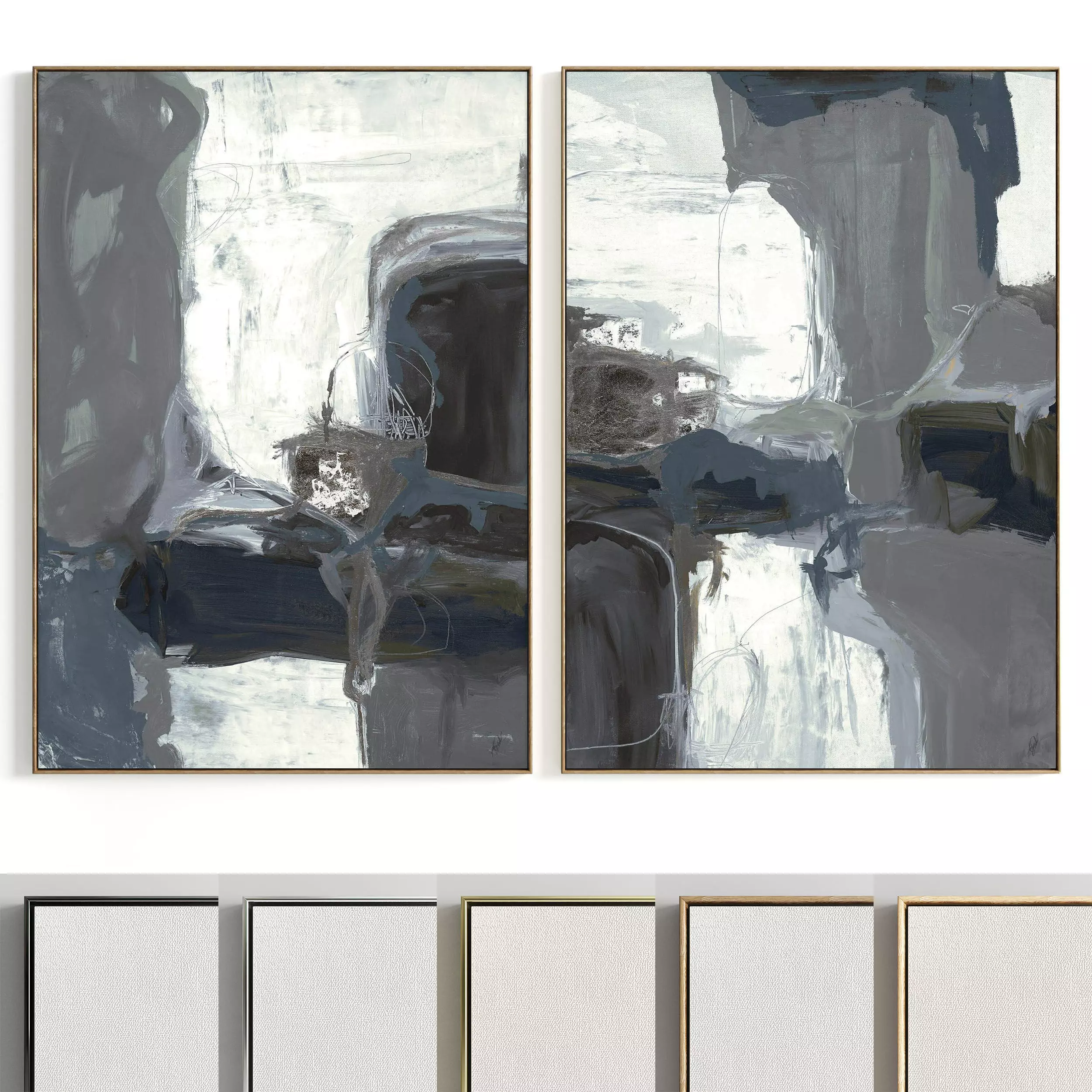 Plaster Two Photo Frame 101 Low-poly 3D model_0