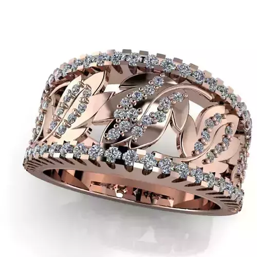 Art Nouveau style Fashion Ring size 7 USA 3D model jewelry 3D print model