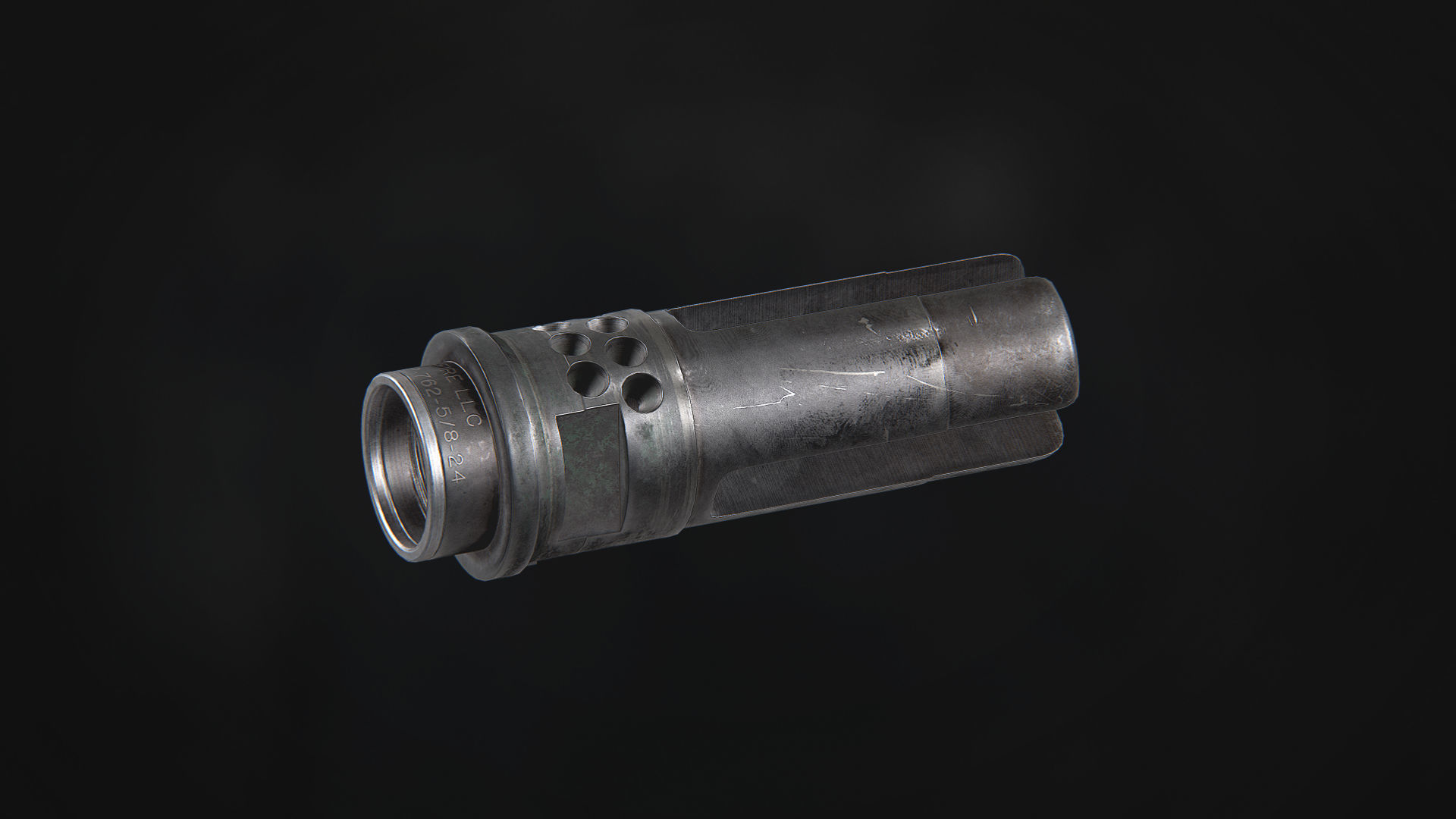 WARCOMP-762 Flash Hider Low-poly 3D model_2