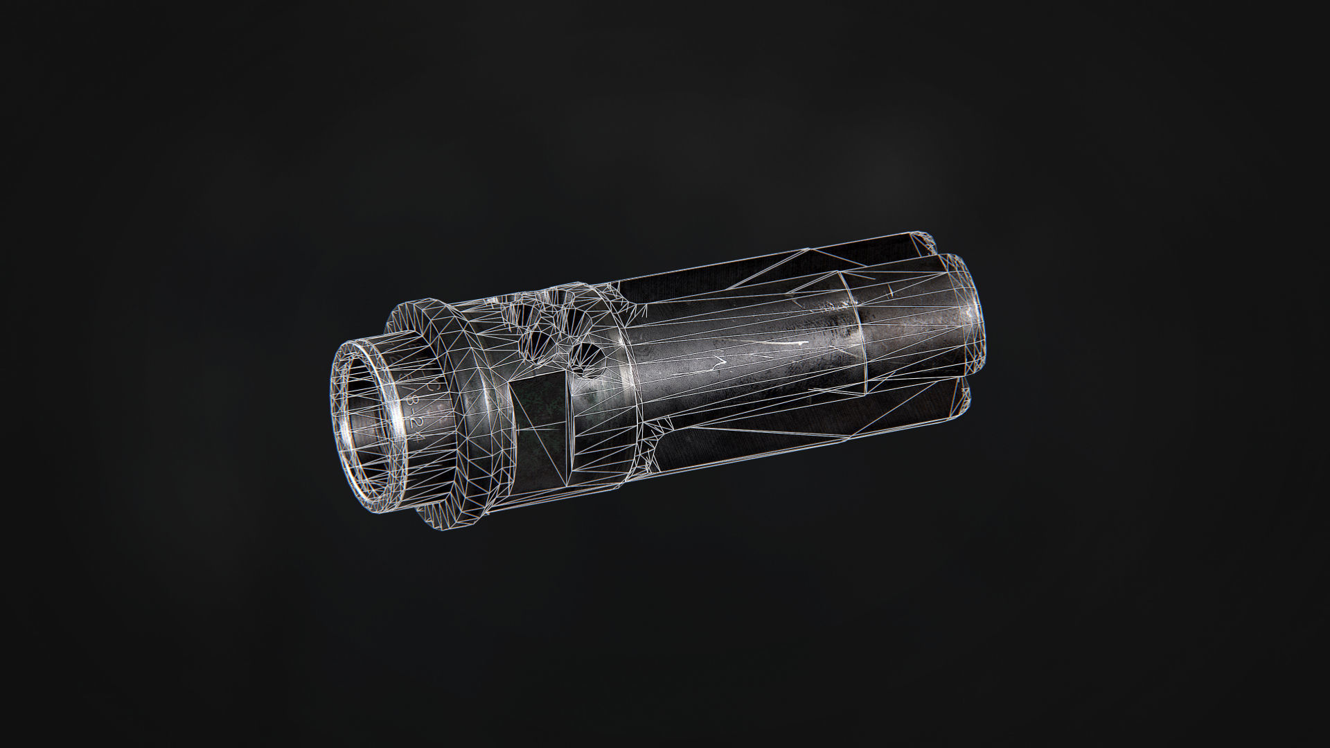 WARCOMP-762 Flash Hider Low-poly 3D model_7