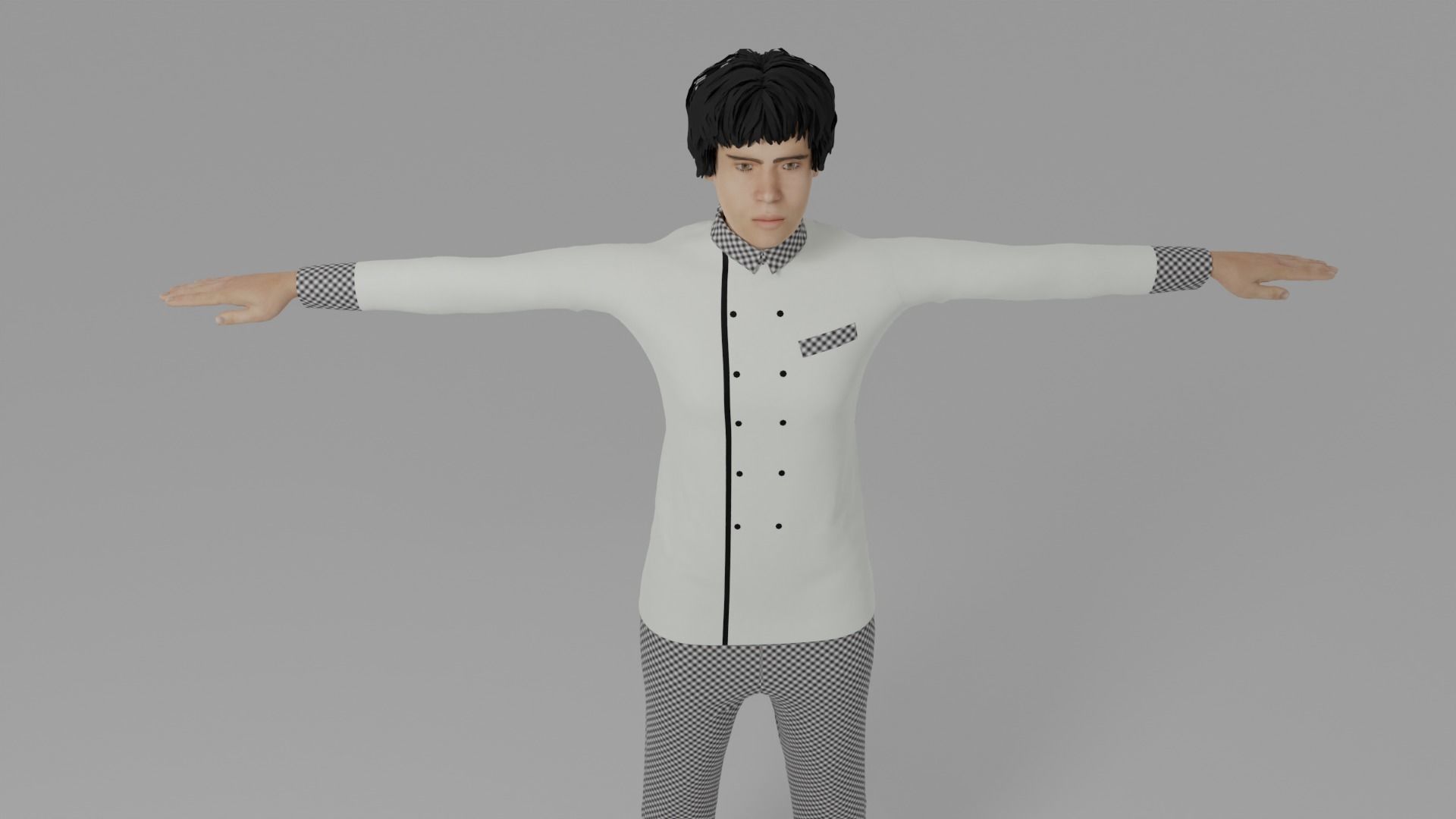 Chef Man Low-poly 3D model_6