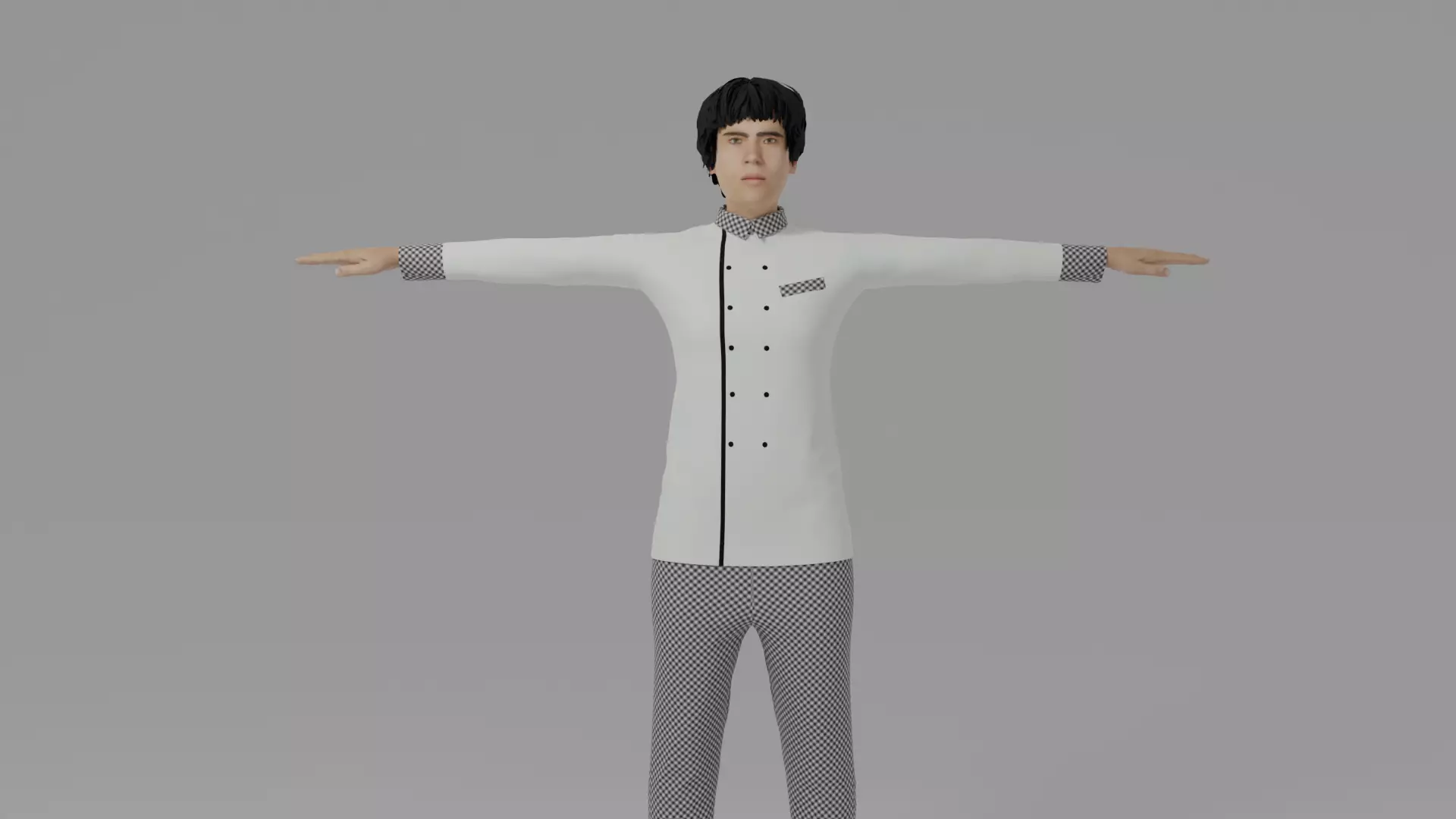 Chef Man Low-poly 3D model_0