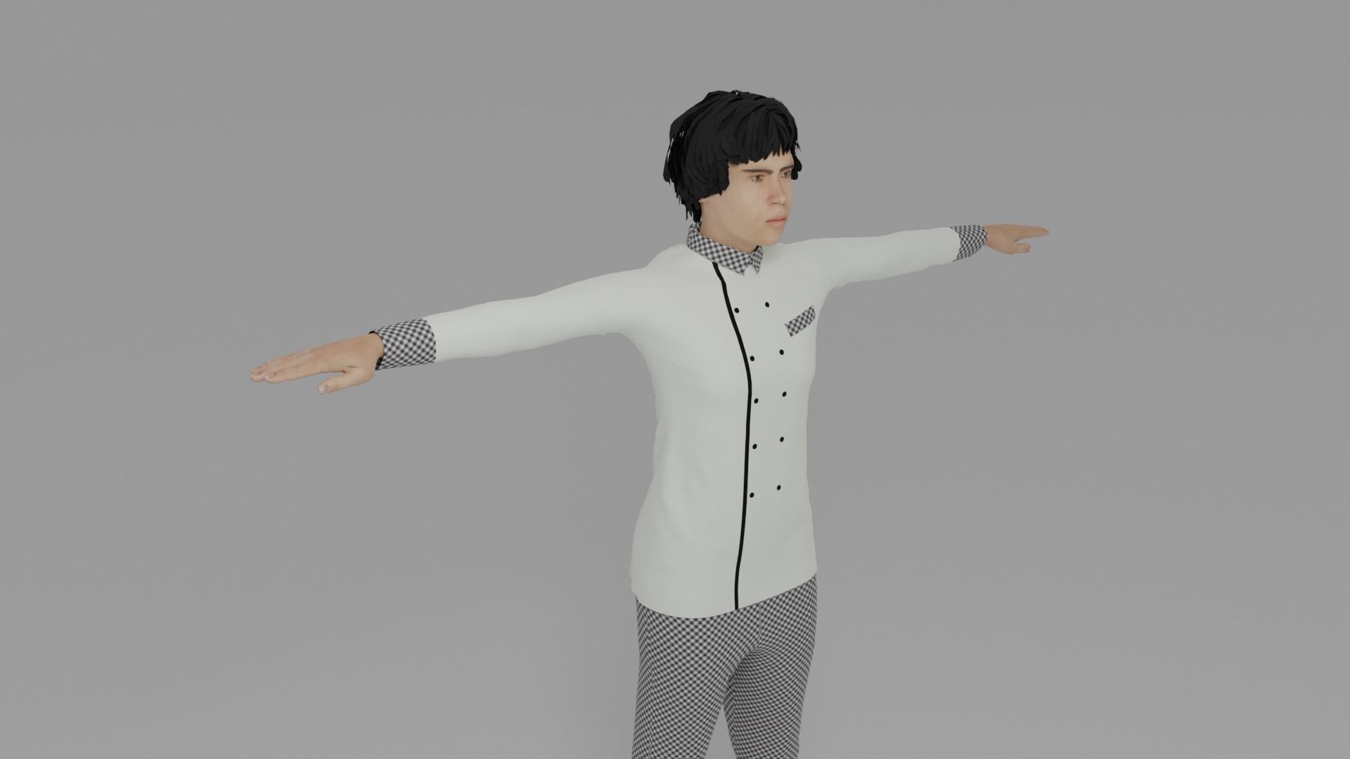 Chef Man Low-poly 3D model_5