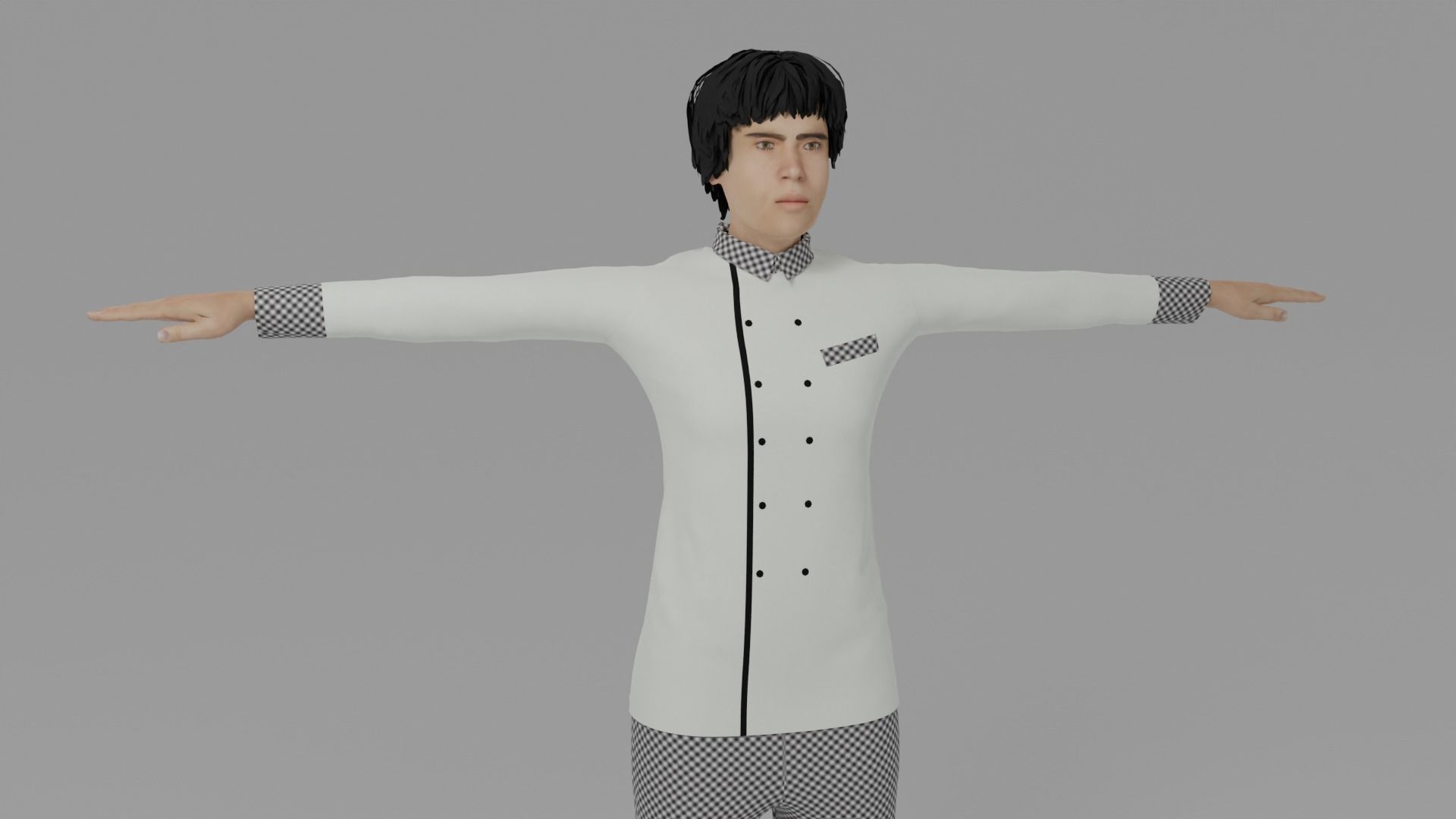 Chef Man Low-poly 3D model_3