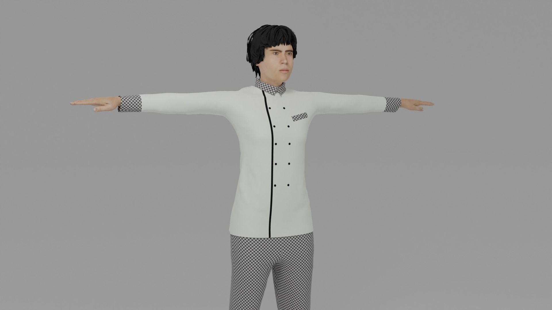 Chef Man Low-poly 3D model_1