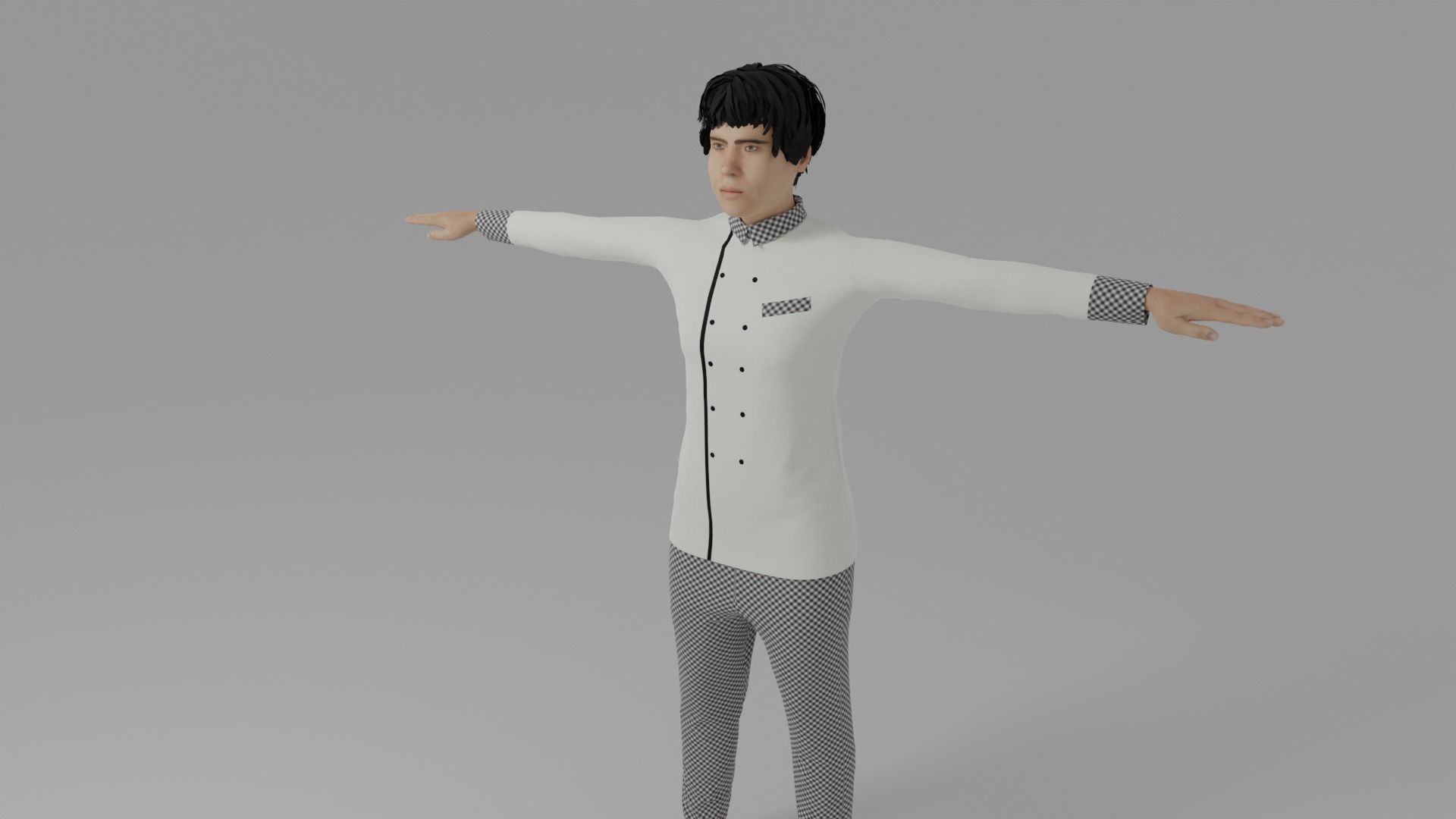 Chef Man Low-poly 3D model_4