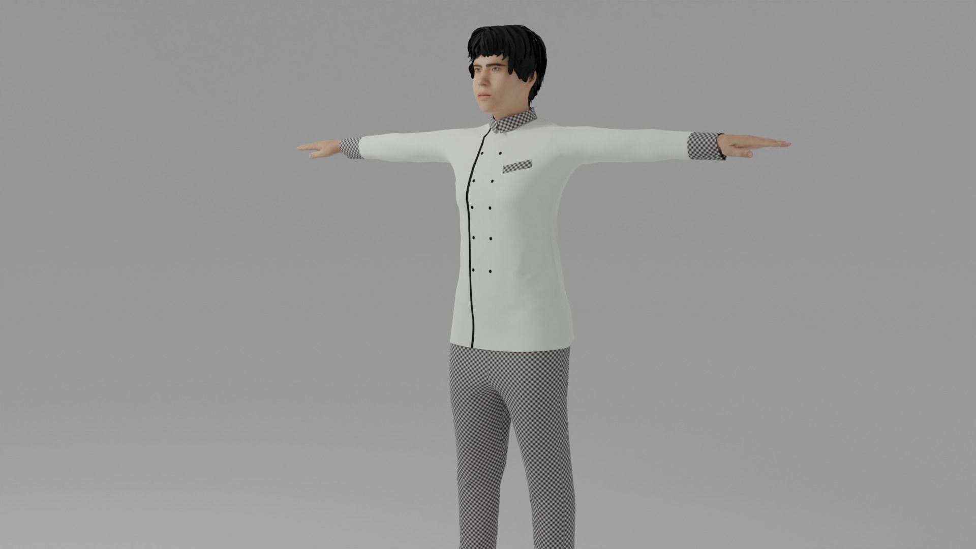 Chef Man Low-poly 3D model_2