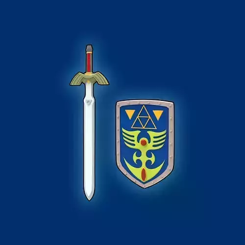  Master Sword and Shield from Zelda a Link the Past - 3D Print 3D print model