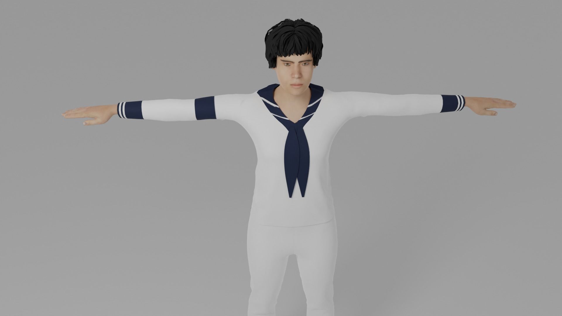 Sailor Man Low-poly 3D model_6