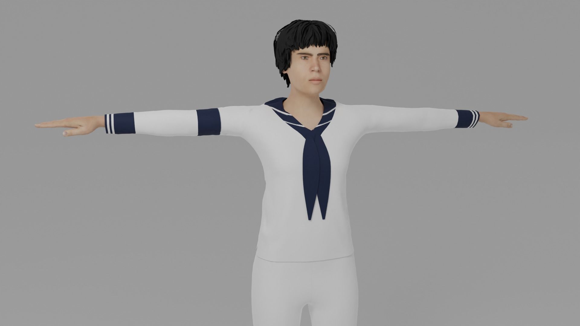 Sailor Man Low-poly 3D model_3